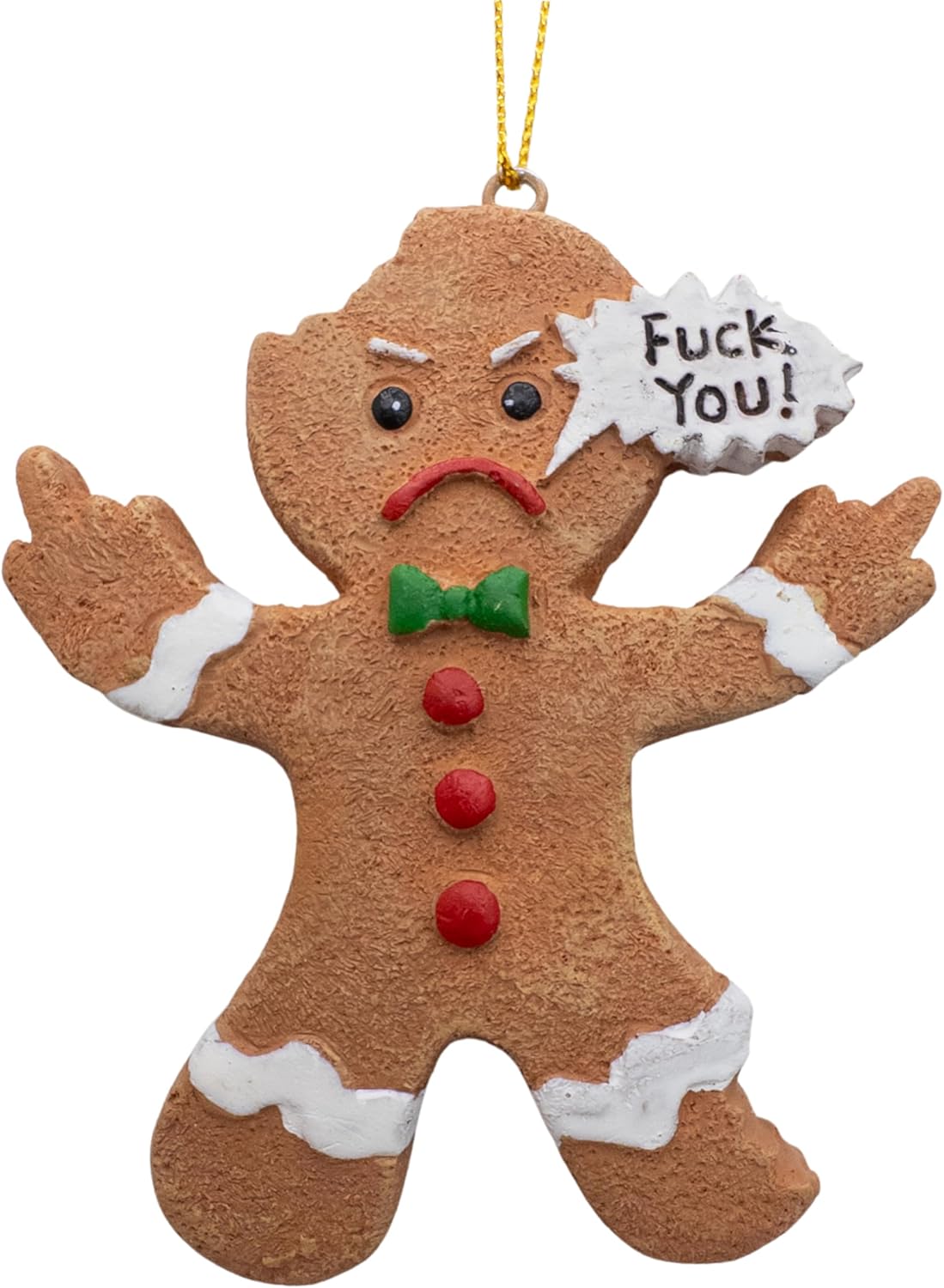 Mad Gingerbread Man Middle Finger Christmas Ornament