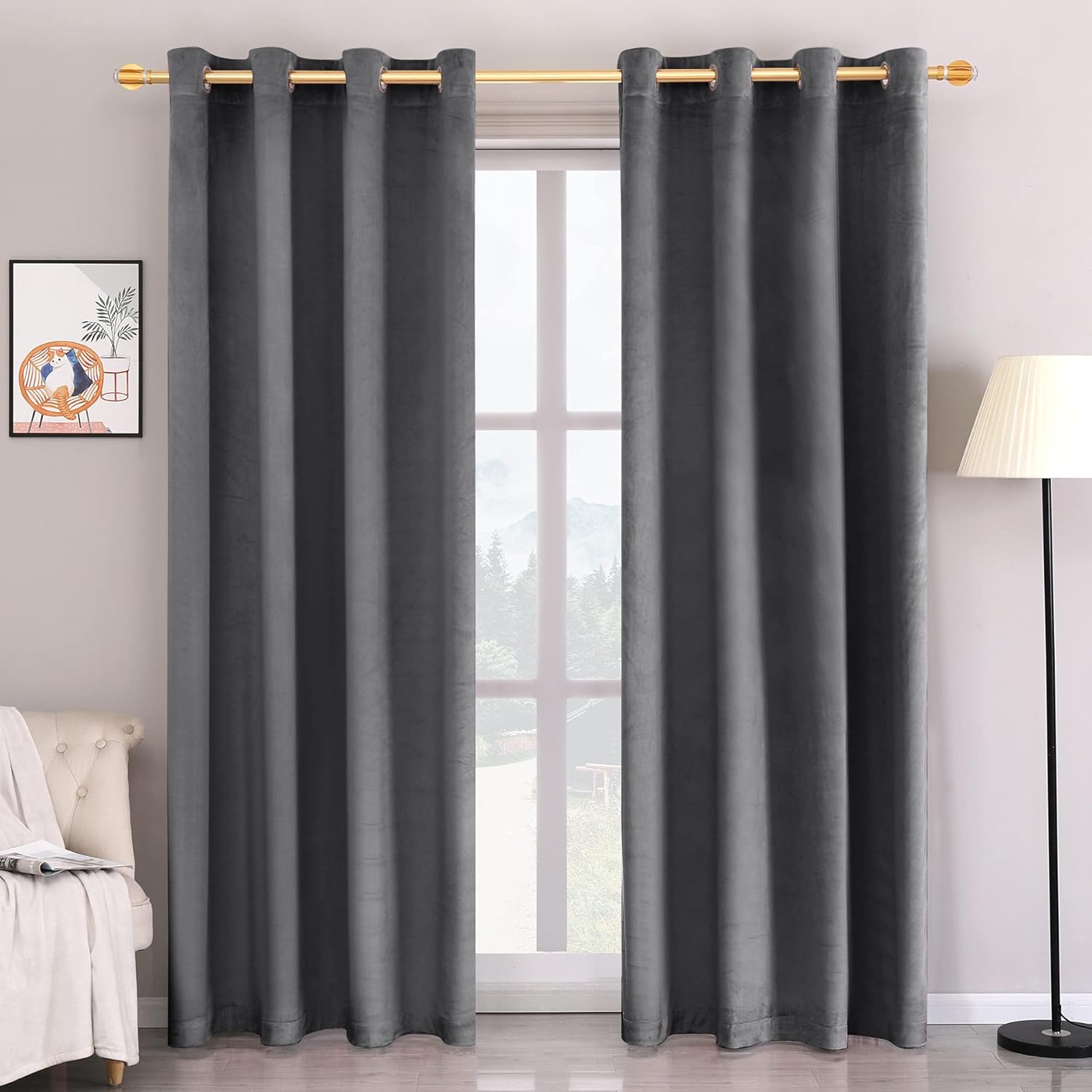 Super Soft Velvet Curtain Panels for Living Room and Bedroom