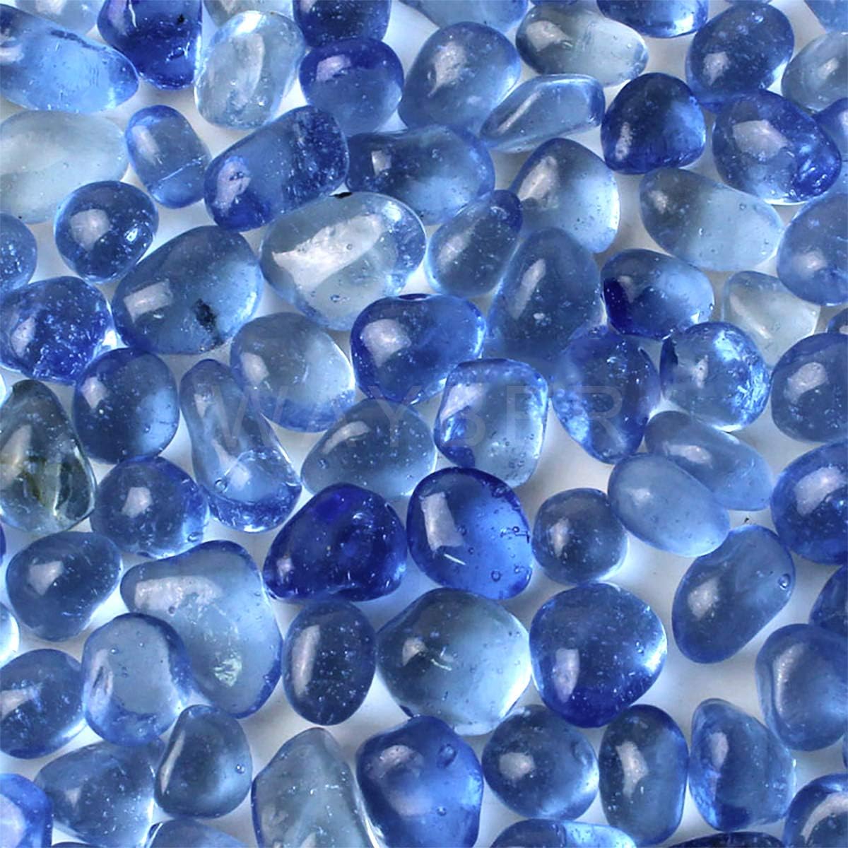 WAYBER Light Blue Sea Glass Pebbles 1Lb Vase Filler Decor