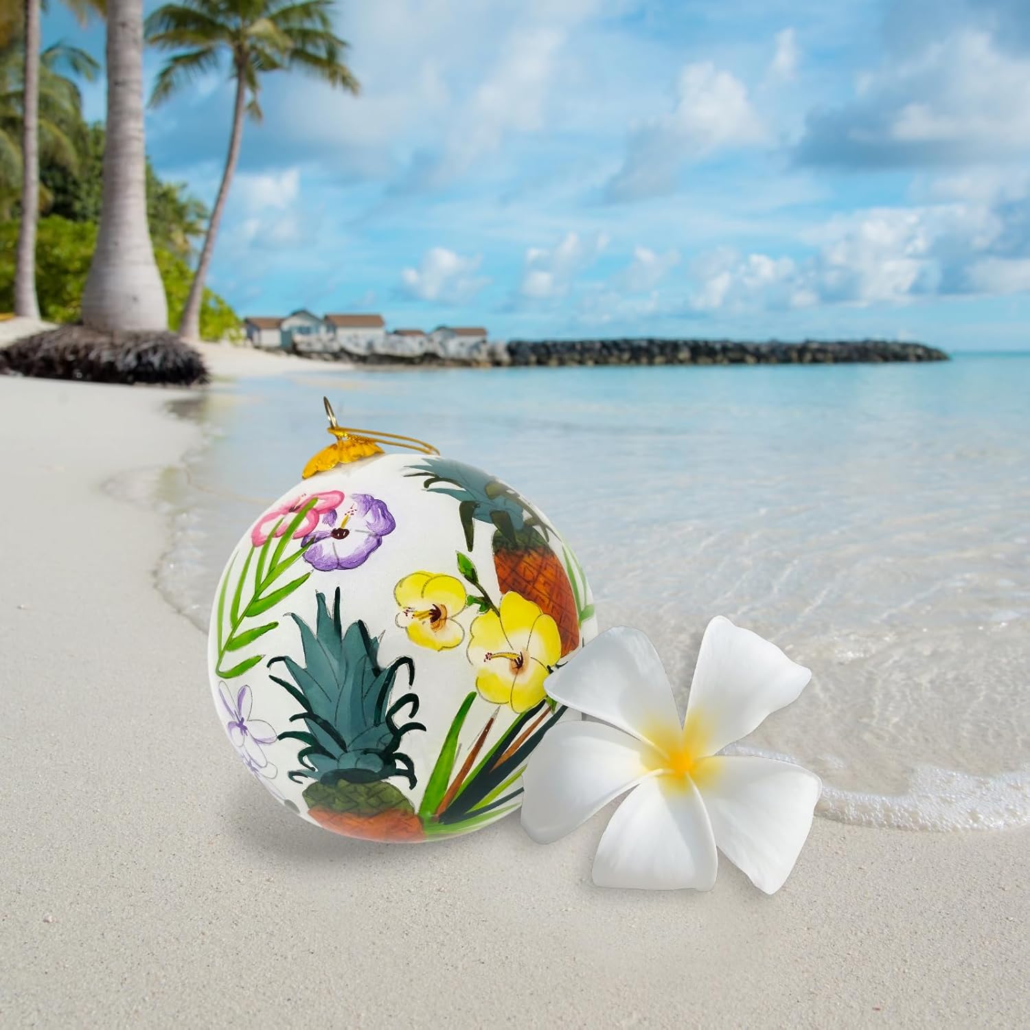 Pineapple Garden Serenity Hawaiian Christmas Ornament