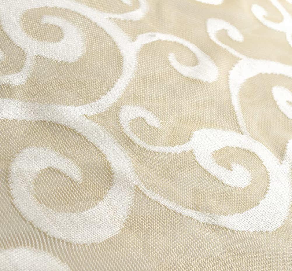 Modern Minimalist Spray Jacquard Curtains Panel 100x84 White