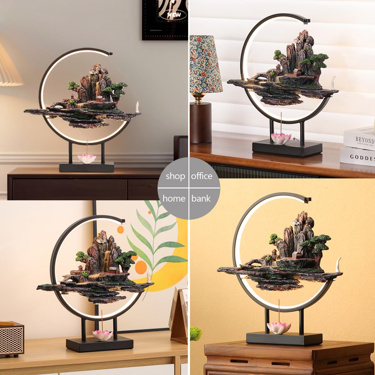 TXYXT Backflow Incense Burner with LED Light Ring