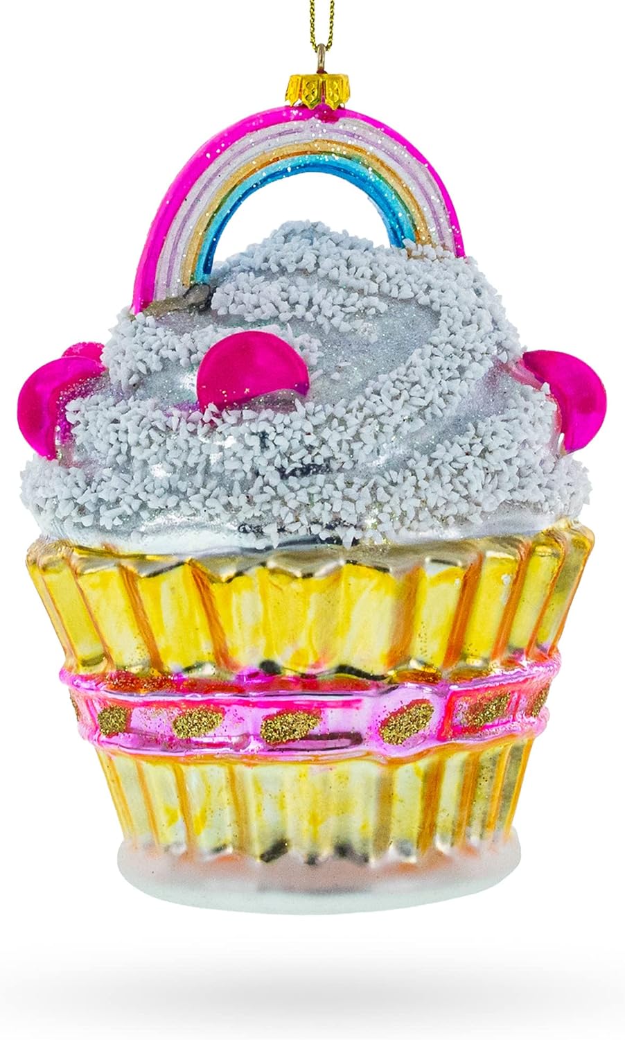 Delightful Sprinkled Cupcake Christmas Ornament