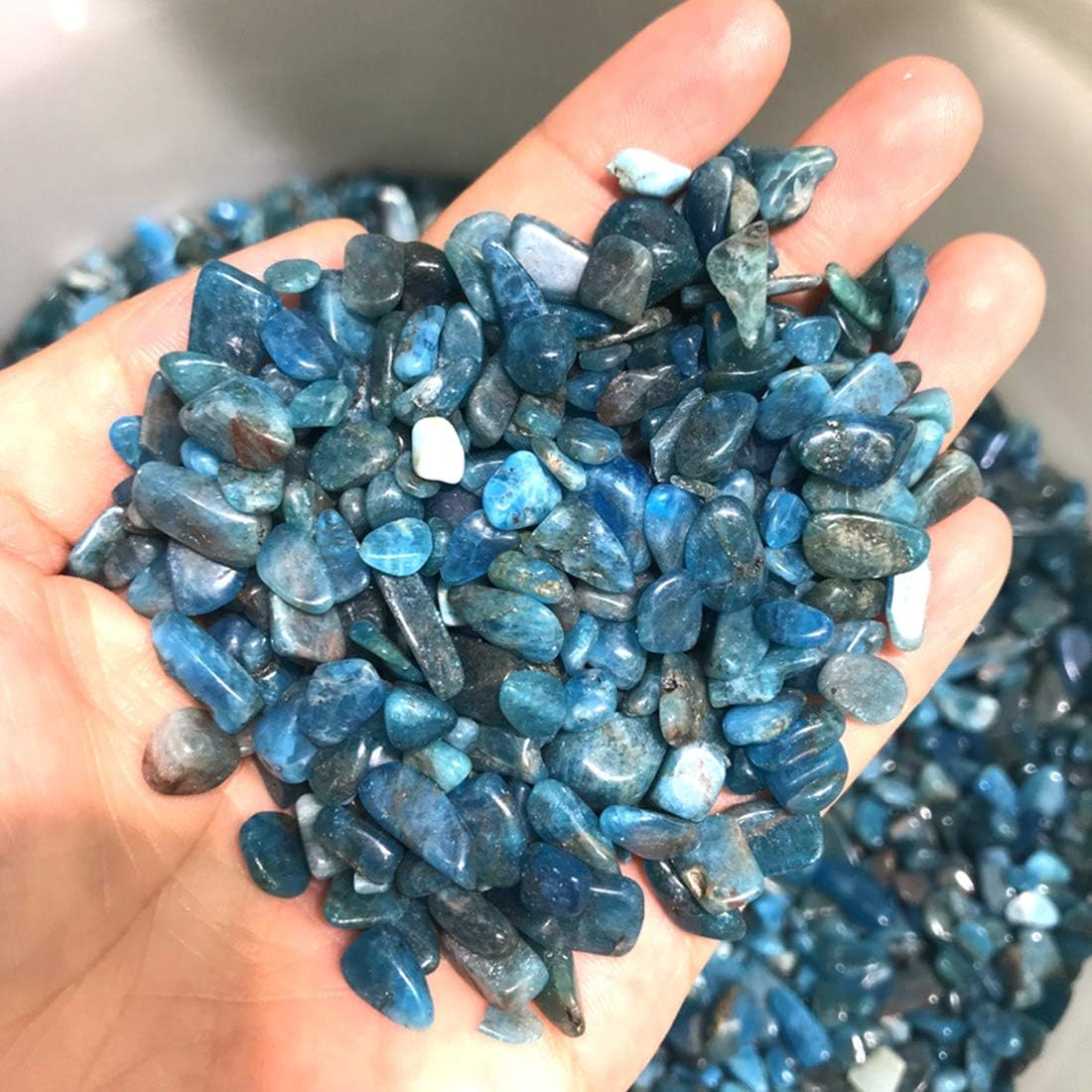 IMALY Blue Apatite Tumbled Chips Healing Stones 05lb