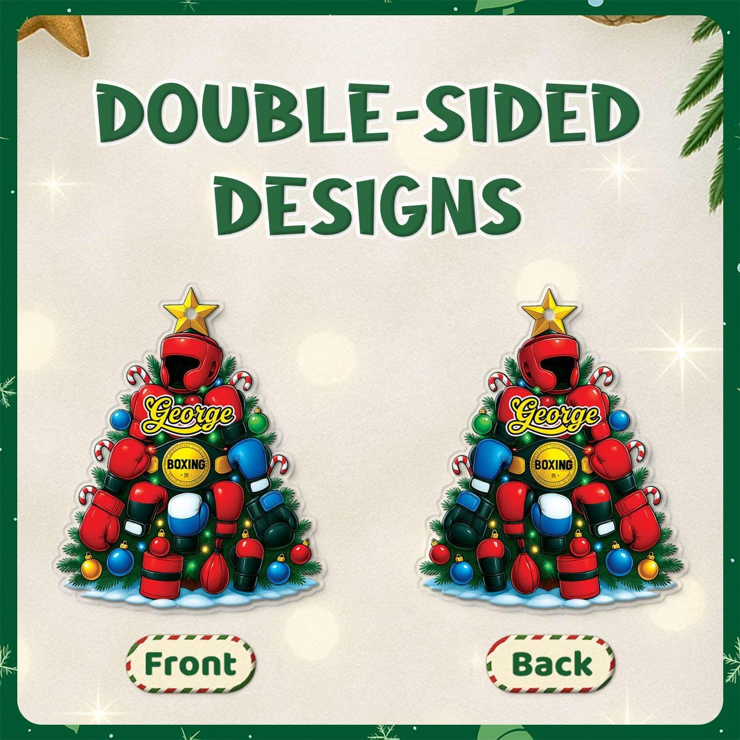 Custom Name Boxing Hanging Ornament 2025 Christmas Decor