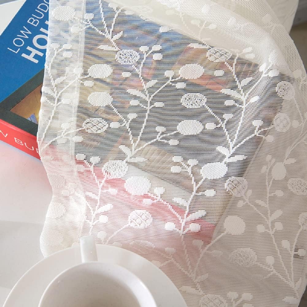 Voile Sheer Curtains with Rod Pocket for Living Room and Bedroom