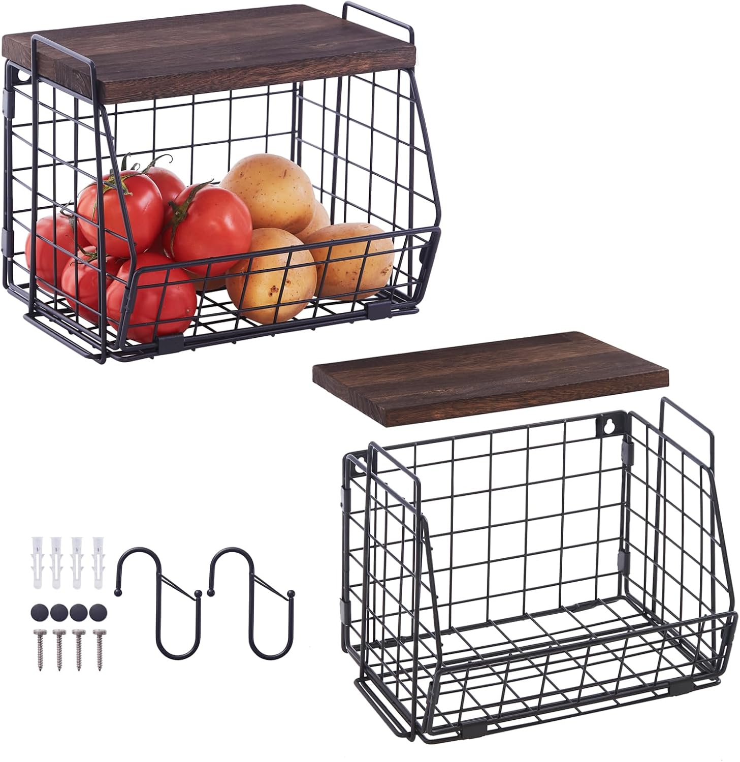 LIGHT DUST Wall Storage Hanging Baskets 2 Pack