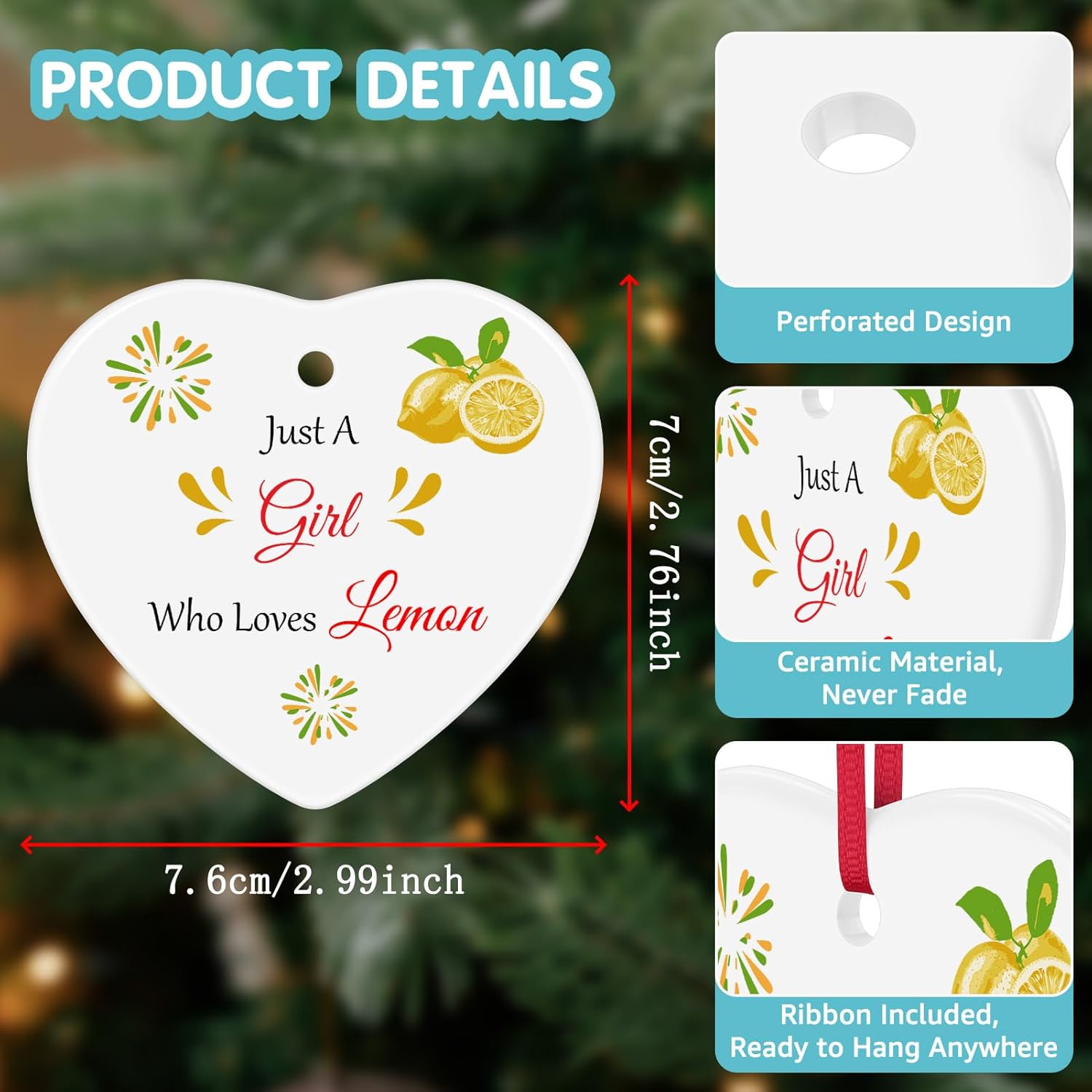 Lemon Lover Ceramic Ornament Keepsake Sign