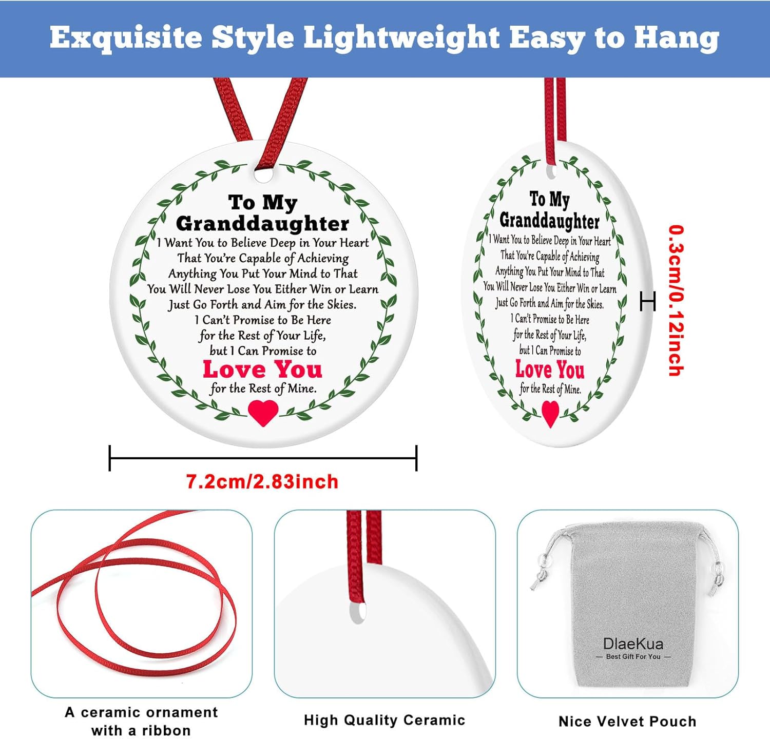 Granddaughter Ornament with Heartwarming Message