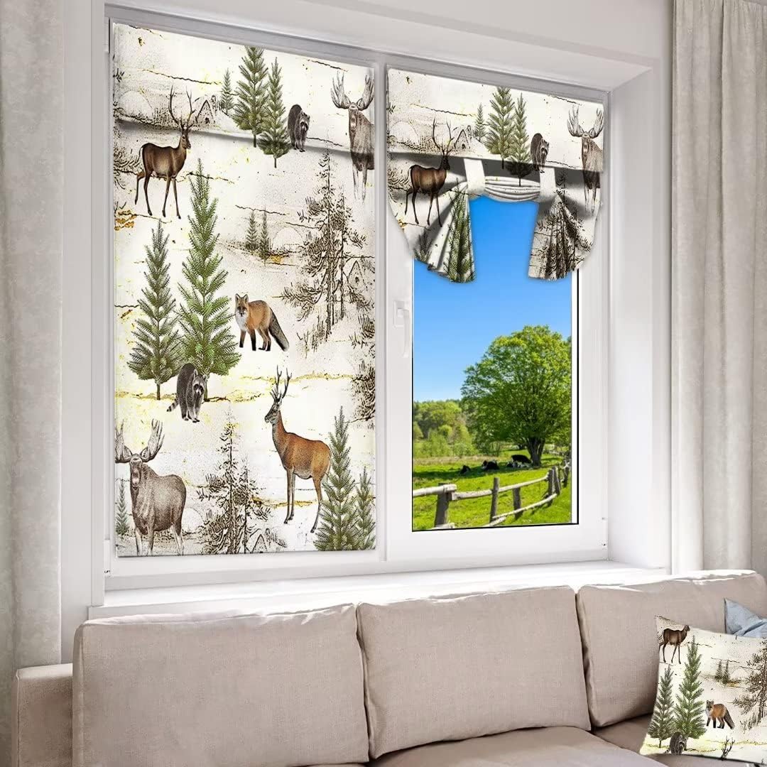 Rustic Door Curtain with Wild Animal Print