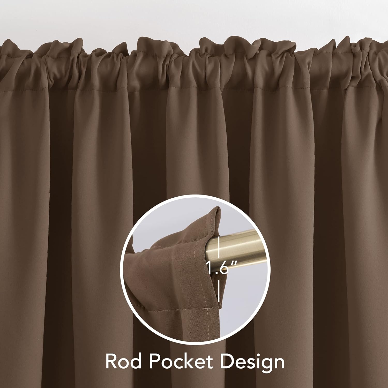 Deconovo Brown Blackout Curtains 2 Panels Set