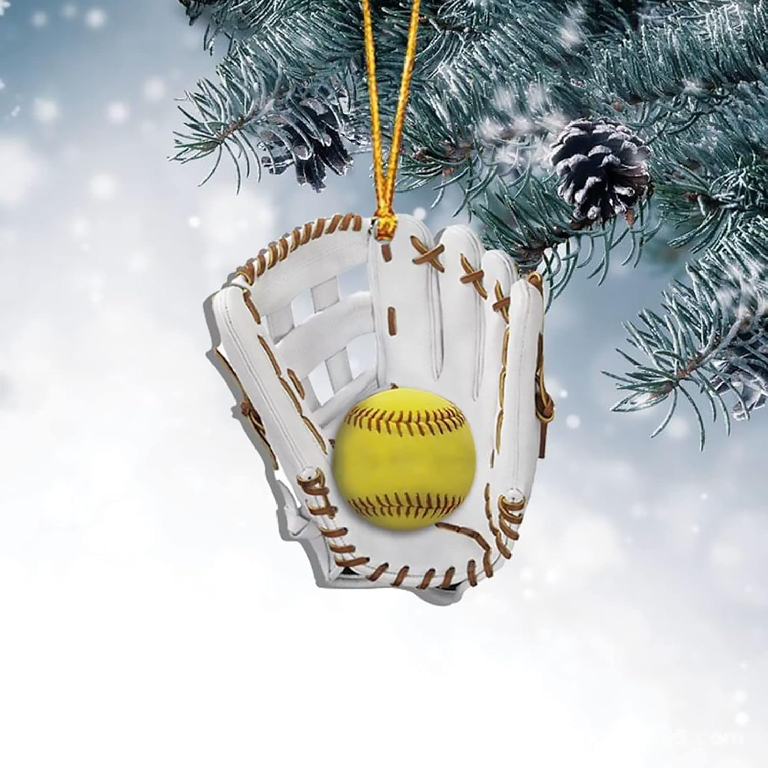 Softball Glove Hanging Ornament for Christmas Home Decor