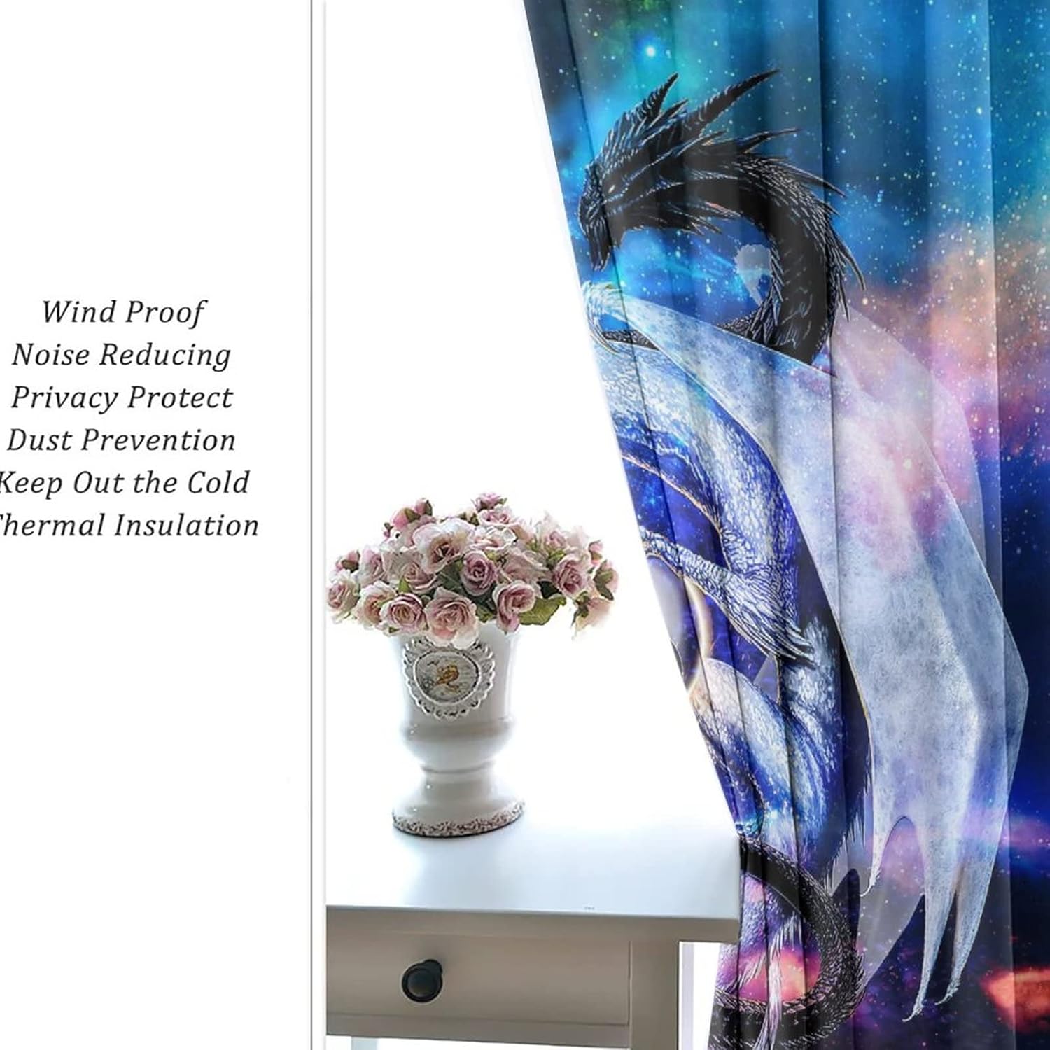 Cool Japanese Dragon Grommet Curtains 2 Panels 63L x 36W