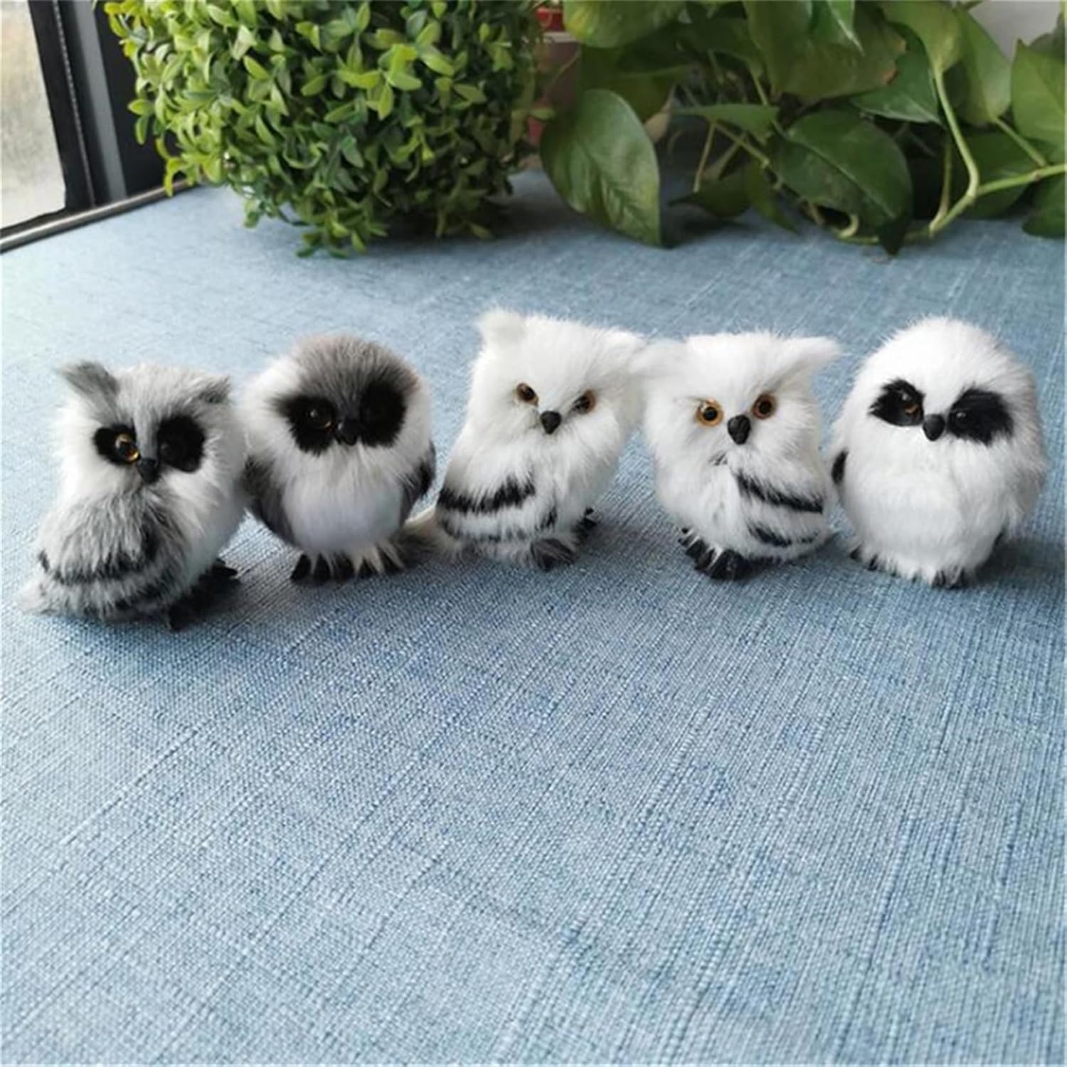 ShanLily Plush Owl Christmas Faux Fur Decor Ornament