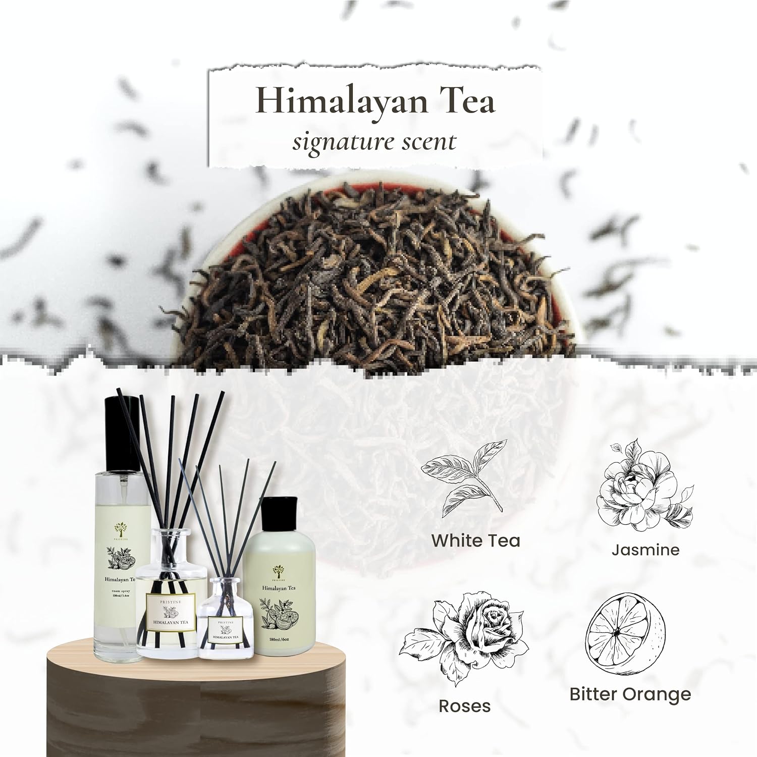 PRISTINE Himalayan Tea Reed Diffuser Oil Set