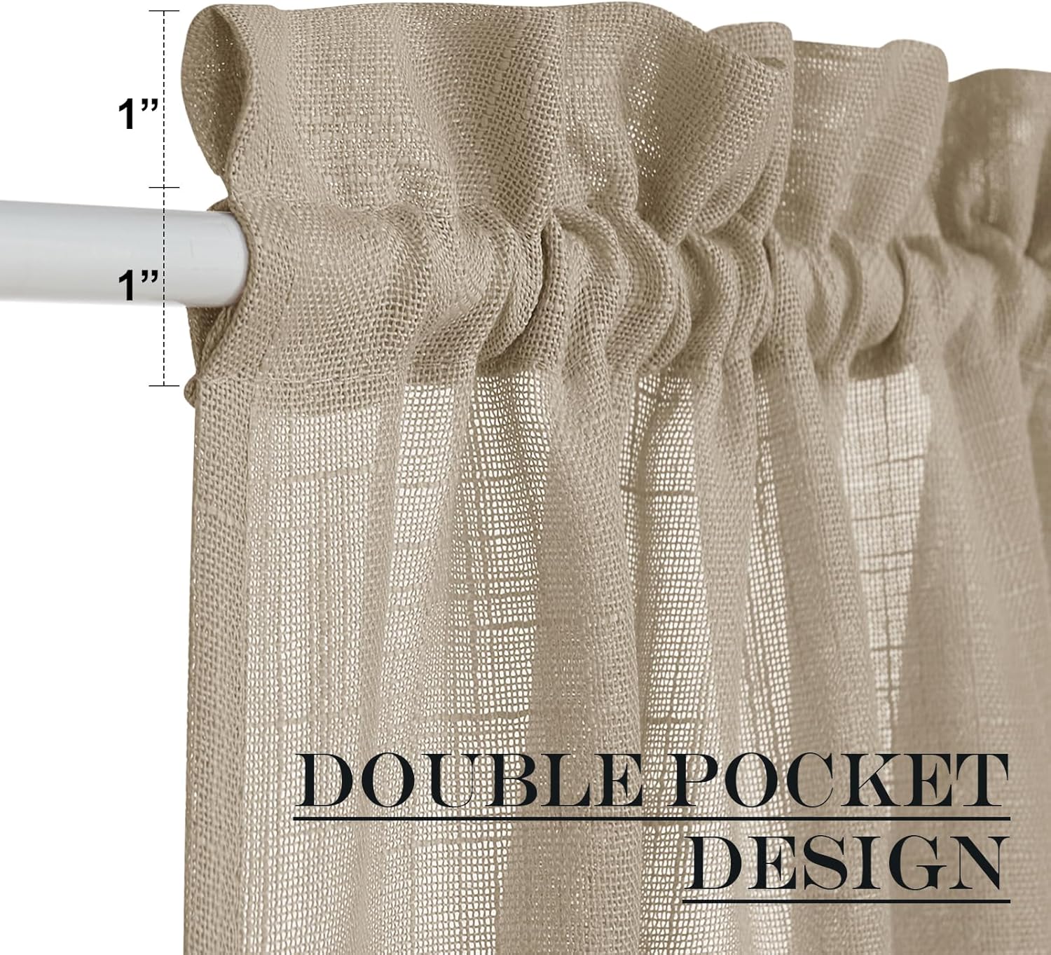 NICETOWN Privacy Sidelight Curtain Panel - 30 Wide 40 Length Taupe