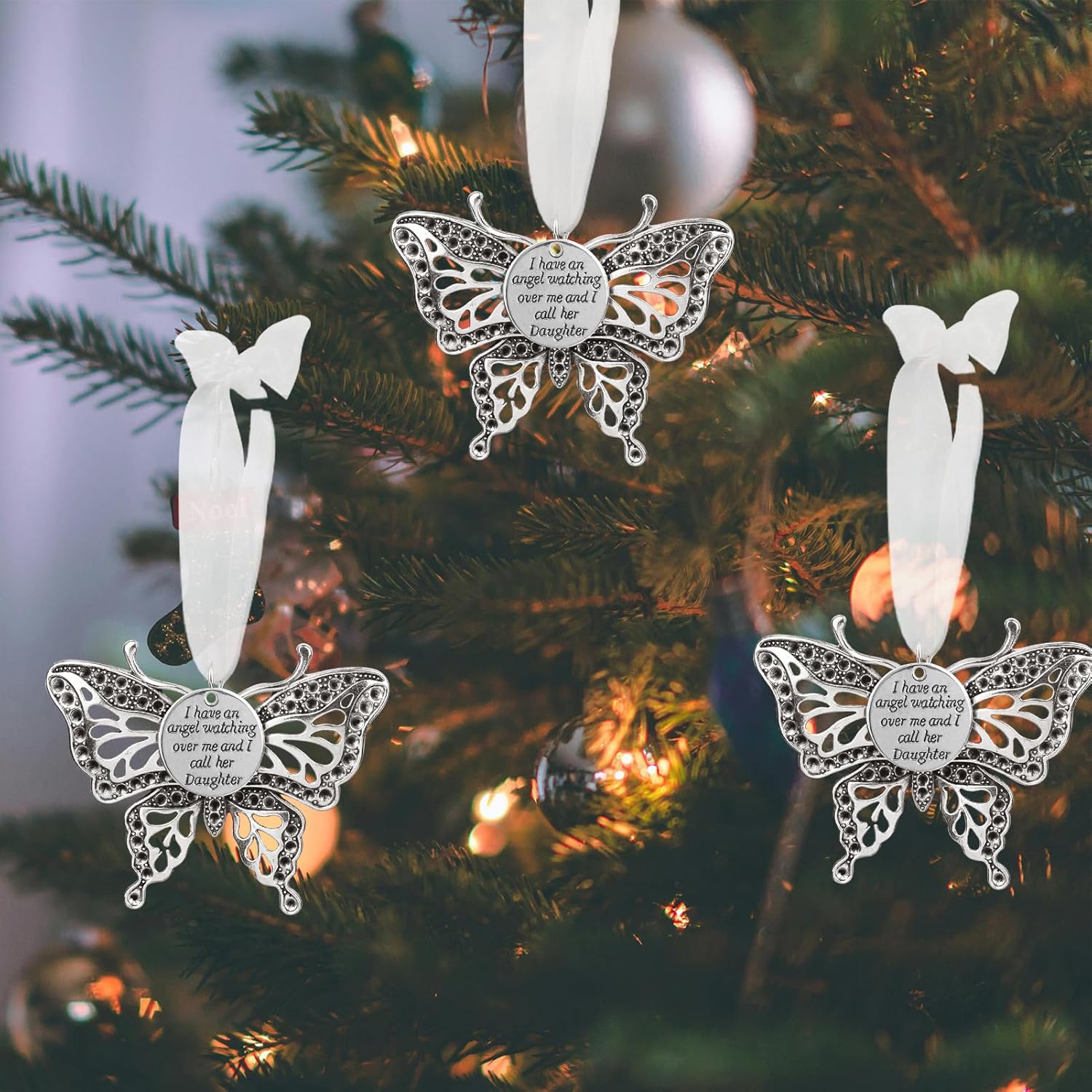 Memorial Christmas Ornament with Angel Wings for Women