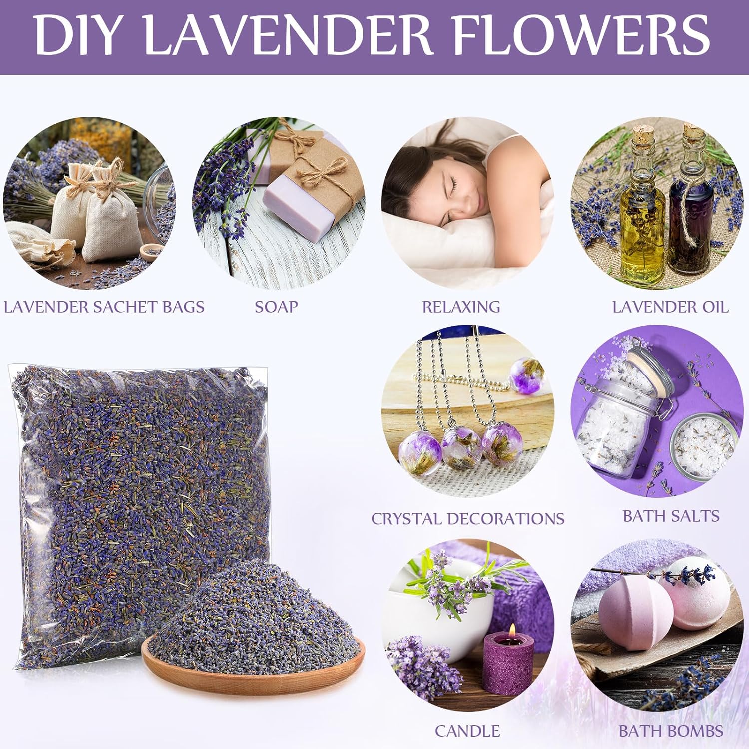 Treela Dried Lavender Buds 1 Pound for DIY and Home Fragrance