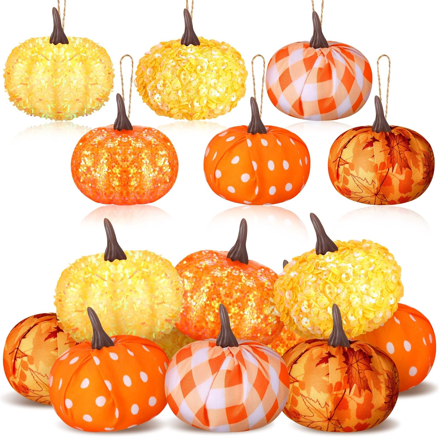 Libima 12 Pcs Plastic Mini Pumpkin Hanging Decor