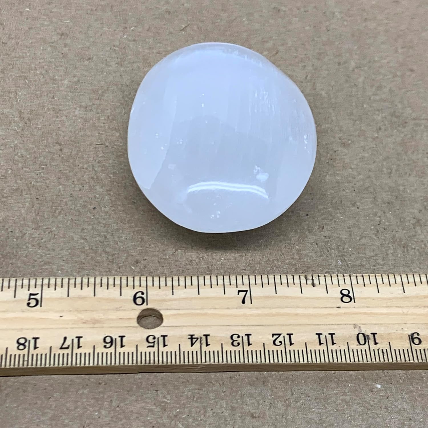 96g Natural Selenite Palm-Stone Crystal Handmade Pillow Shape