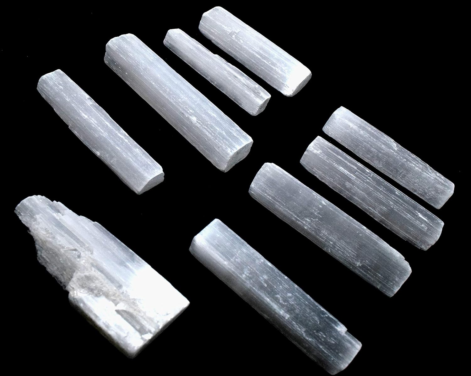 HQRP 3 Inch Natural White Selenite Sticks 5PCS