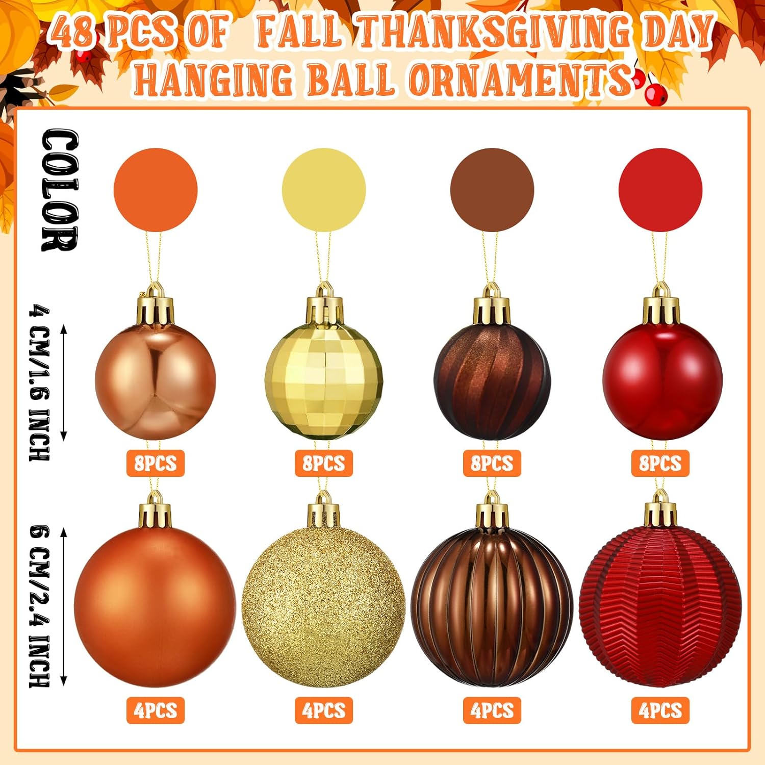Libima Fall Decor Hanging Ornaments Set 48 Pieces