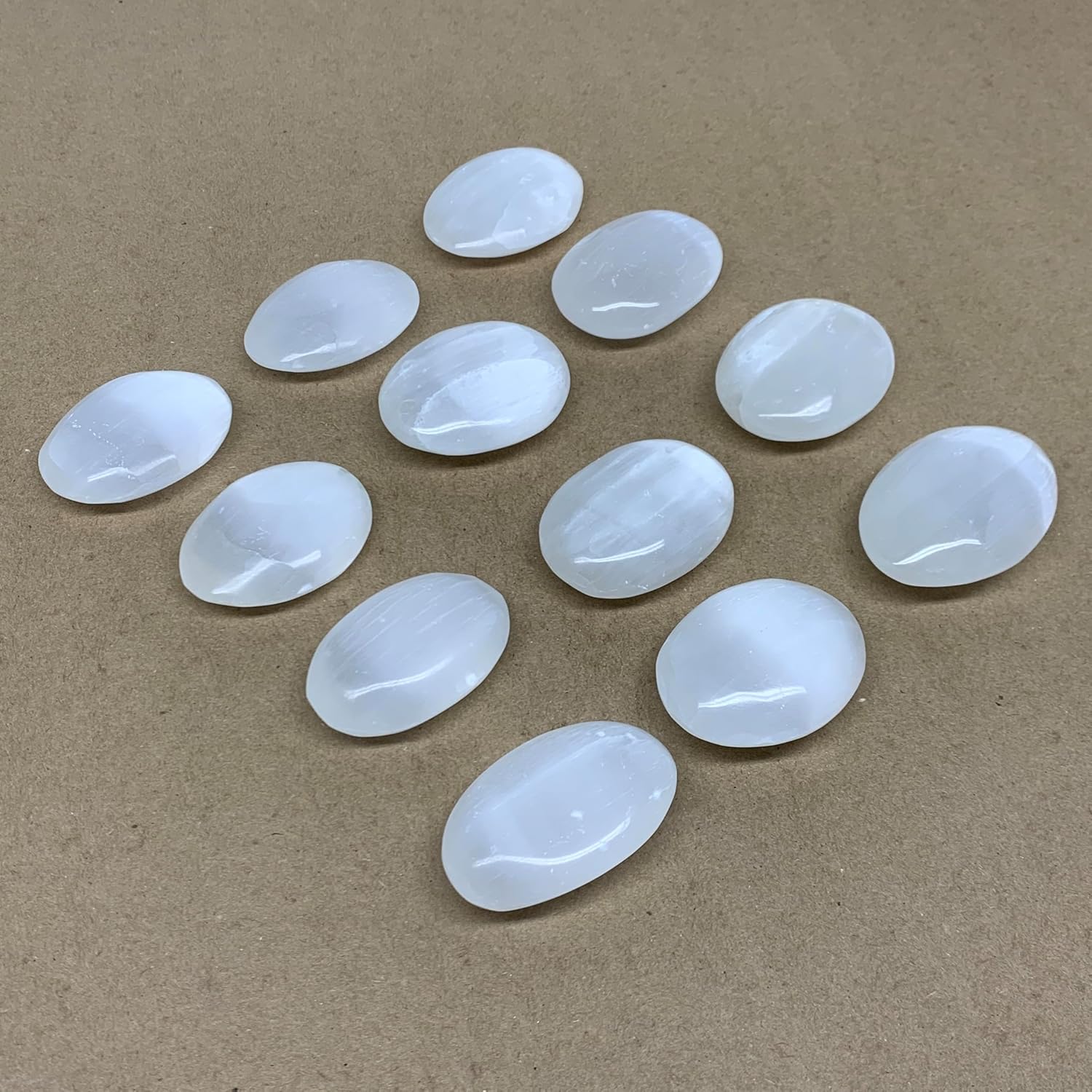 Natural Selenite Palm-Stone Crystal Pillow Shape