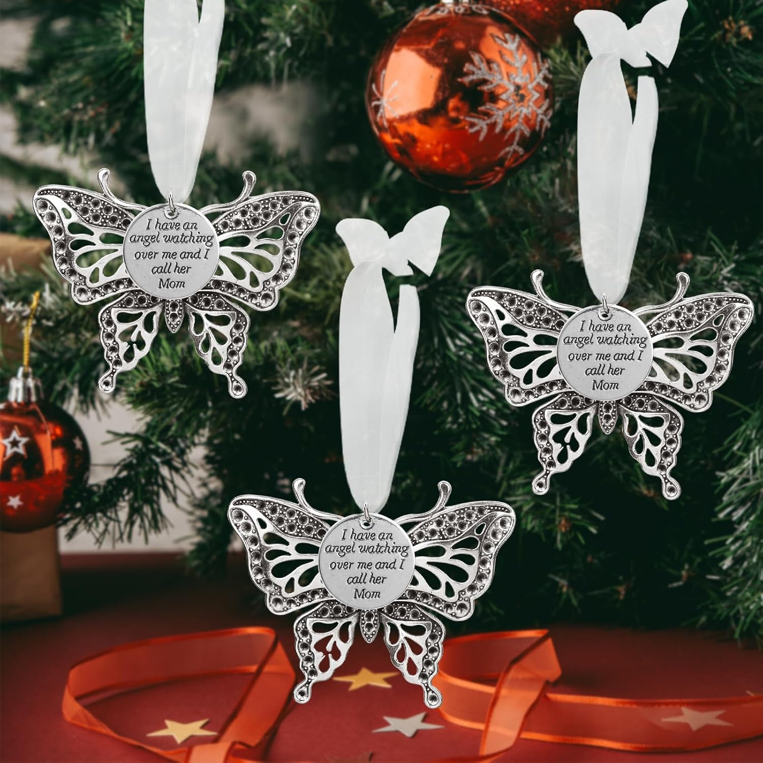 Memorial Christmas Ornament with Angel Wings for Women