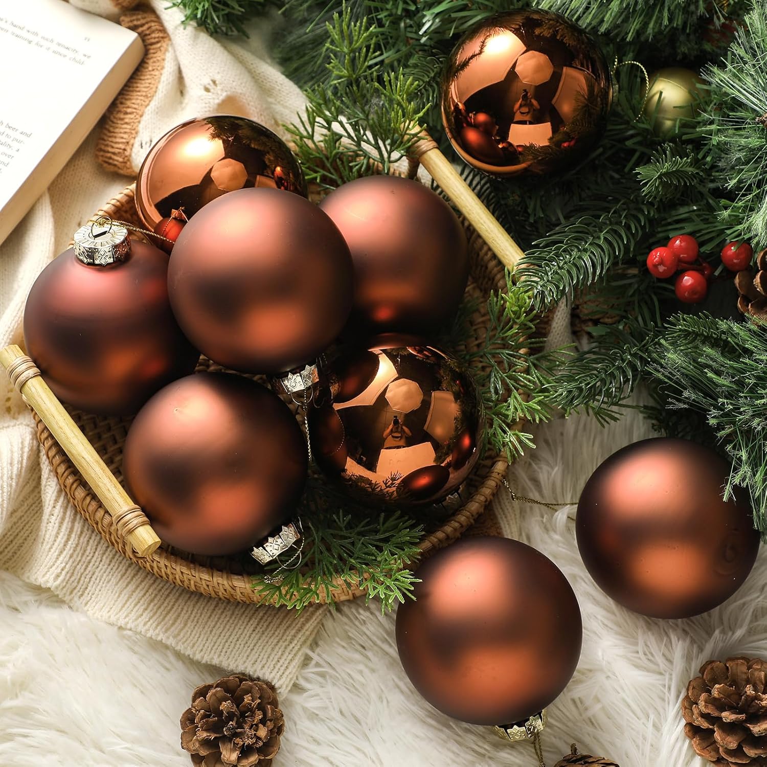 16 Pcs 315 Inch Glass Christmas Tree Decorations