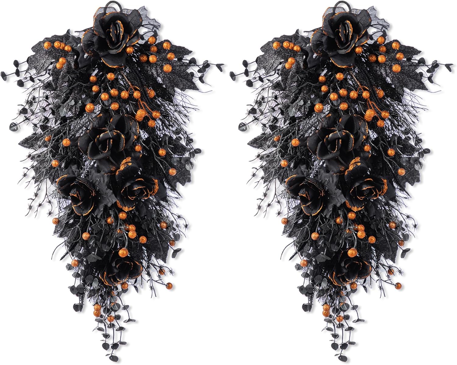 Glitzhome Halloween Teardrop Swag Set of 2