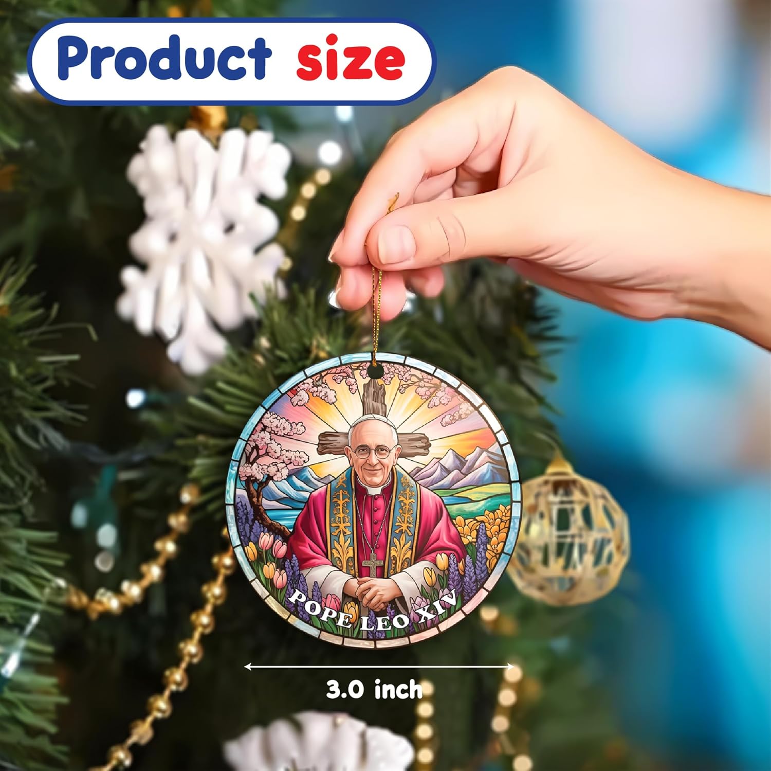Pope Leo XIV Inauguration Acrylic Ornament 3 Inch