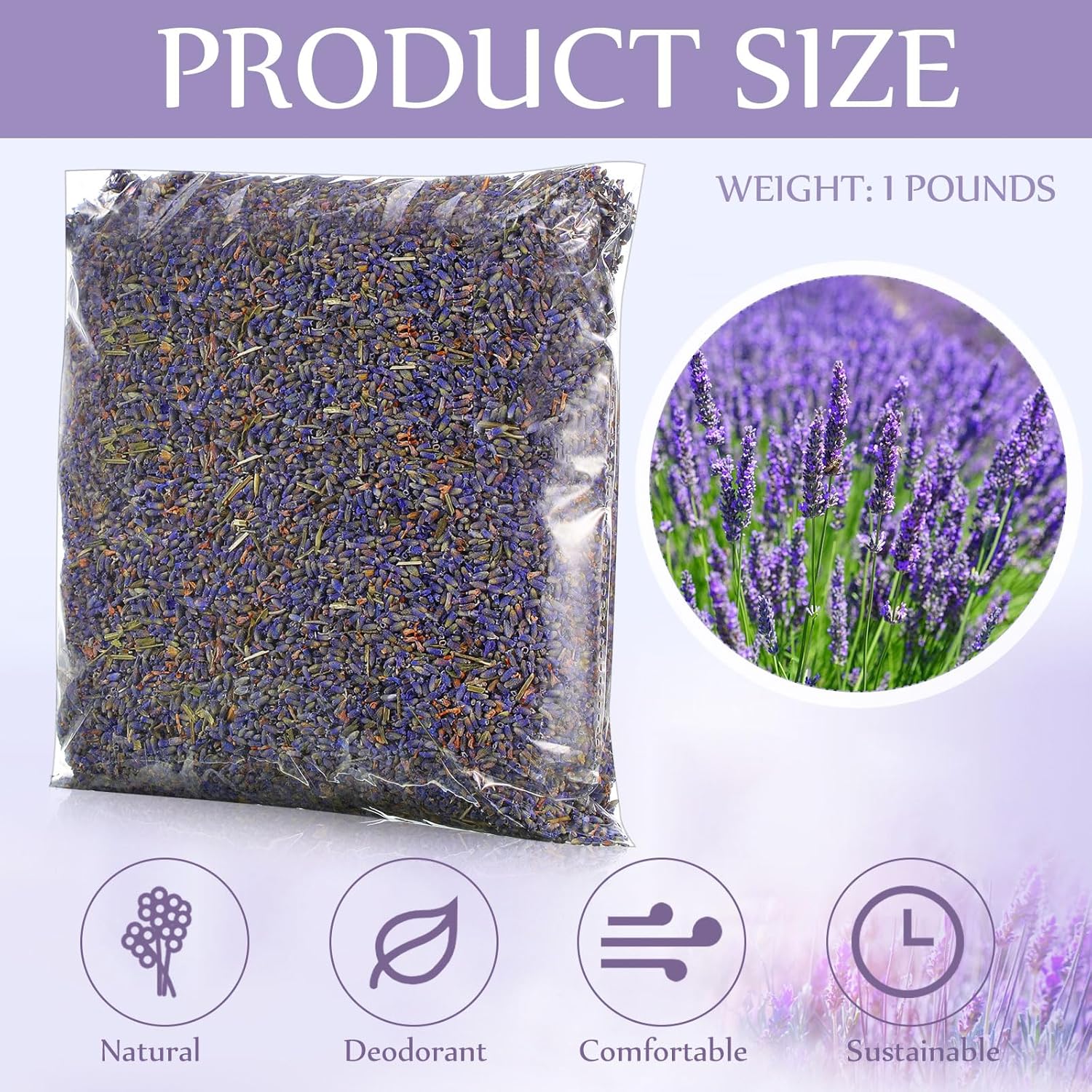 Treela Dried Lavender Buds 1 Pound for DIY and Home Fragrance