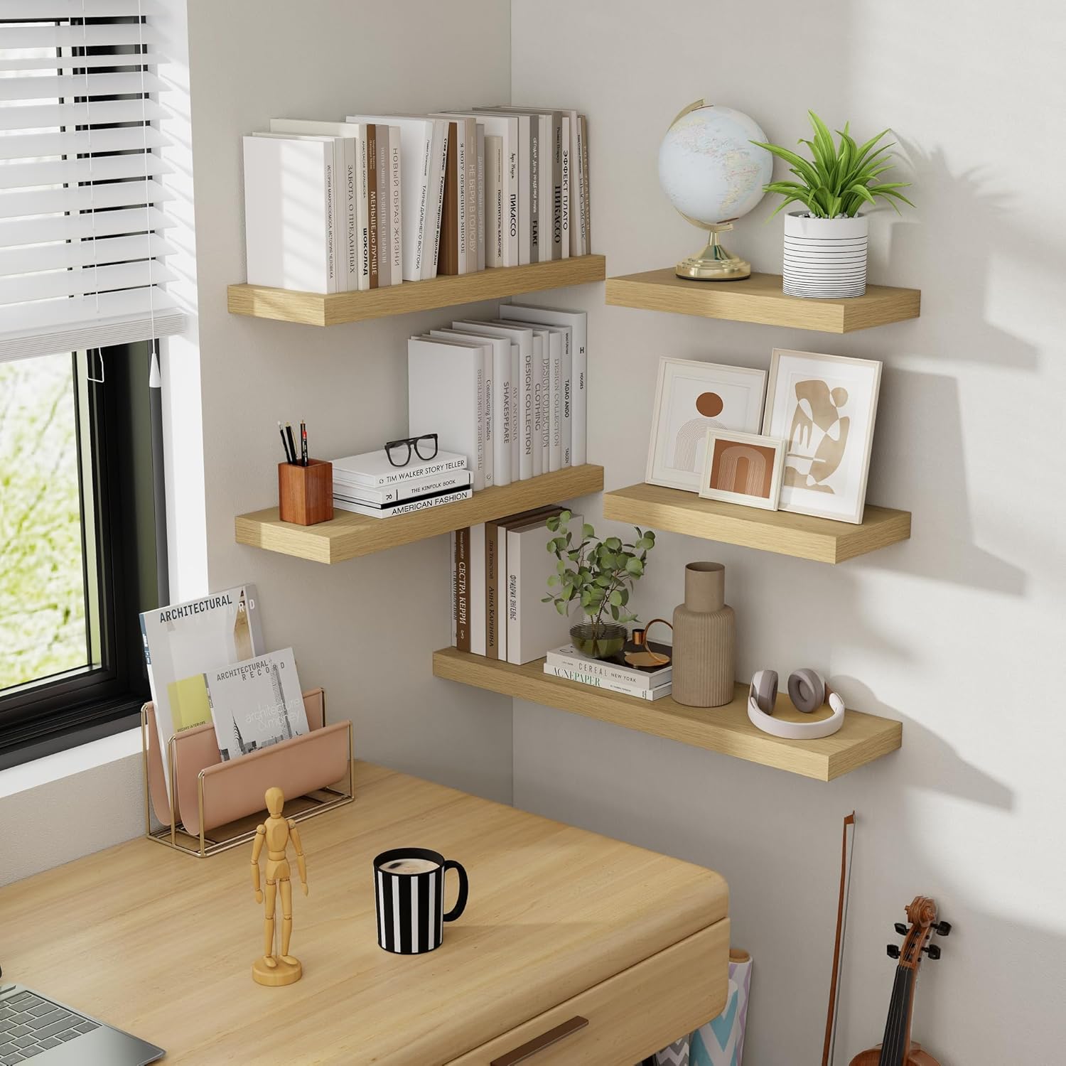 24 Inch Floating Shelves Set of 2 with Invisible Brackets