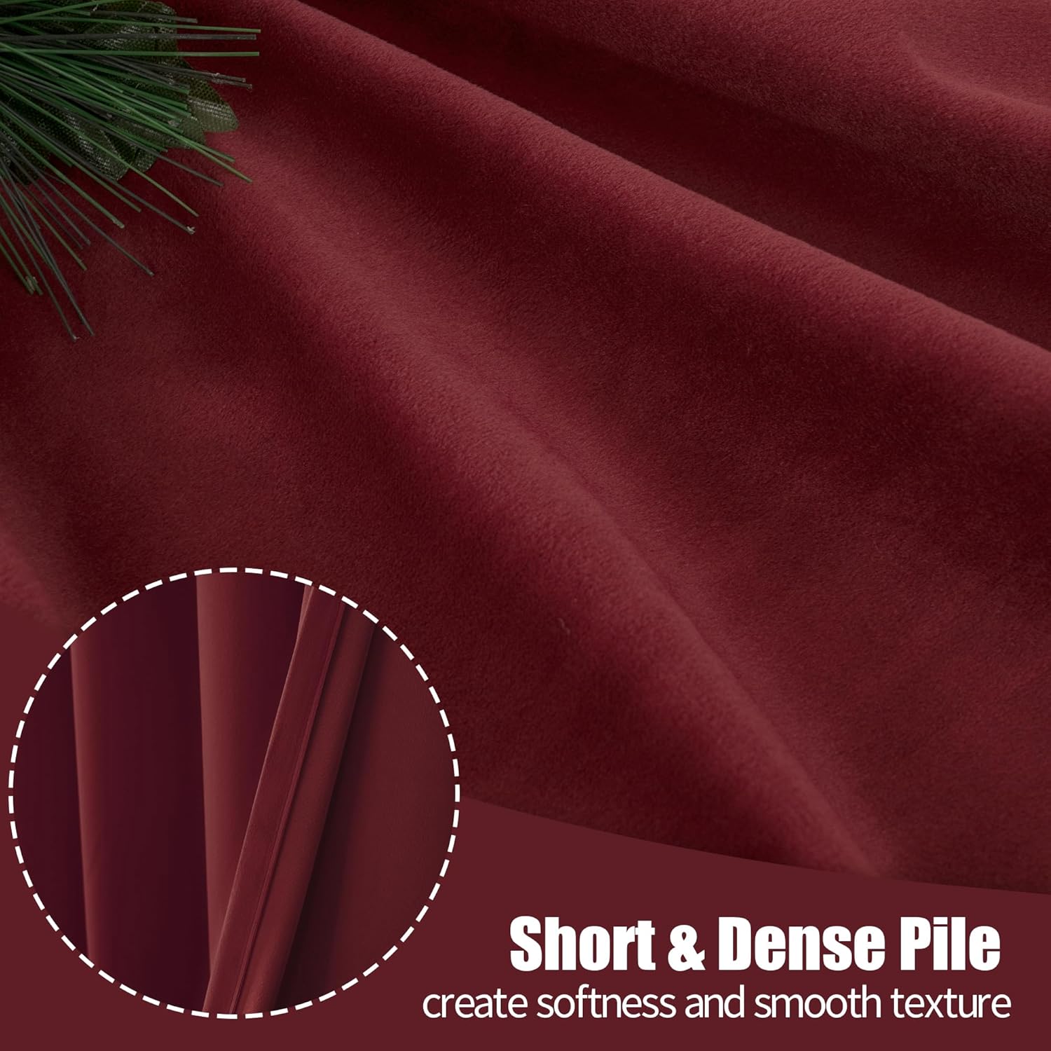 YoungsTex Burgundy Velvet Curtain Panels 52x108 Inch 2 Panels