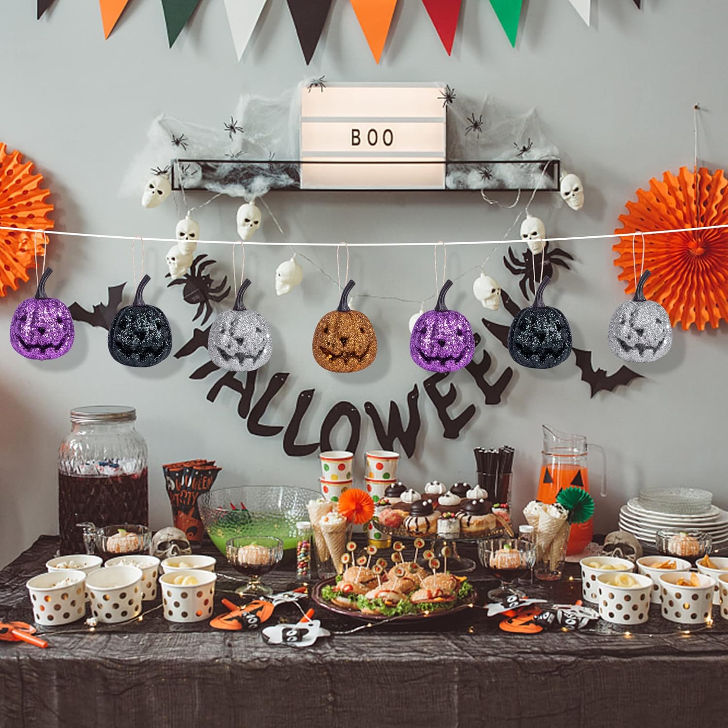 12 Pcs Halloween Hanging Pumpkin Ornaments