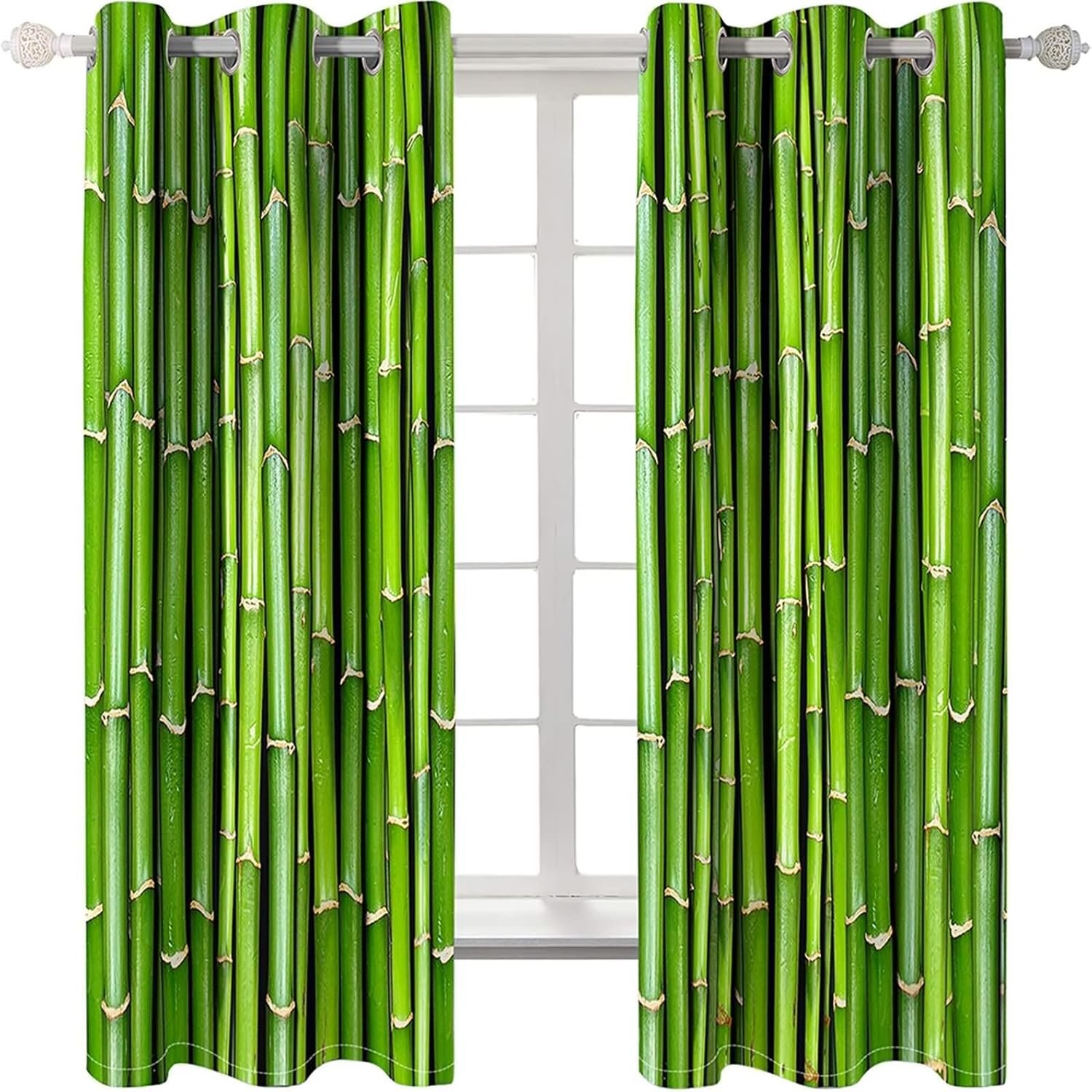 Homxi Blackout Drapes 2 Panels Set Grommet Tree Trunk Pattern Green Curtains Bedroom