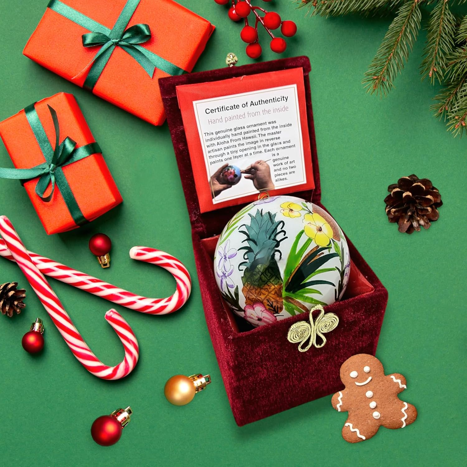 Pineapple Garden Serenity Hawaiian Christmas Ornament