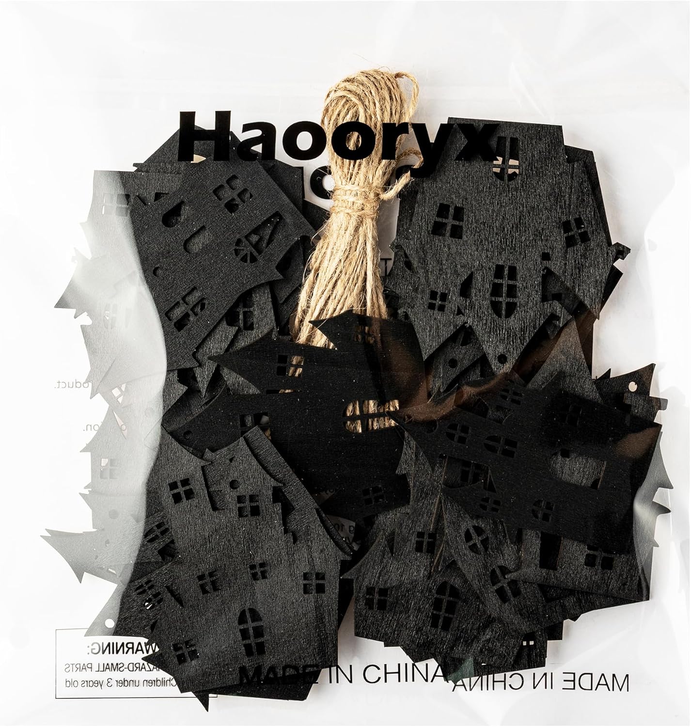 Haooryx Halloween Haunted House Wooden Ornaments 36Pcs