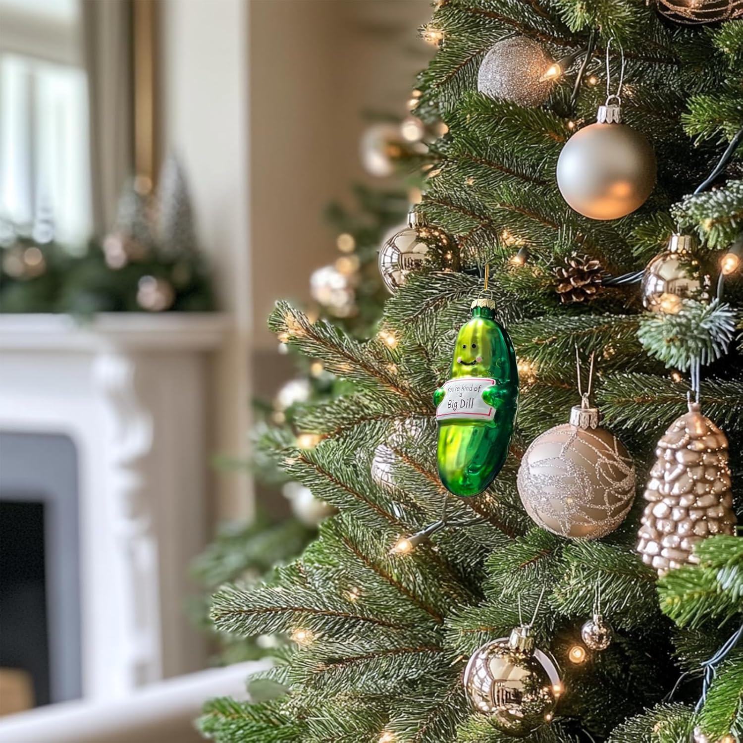 Funny Handblown Glass Pickle Ornament - Youre Kind of a Big Dill