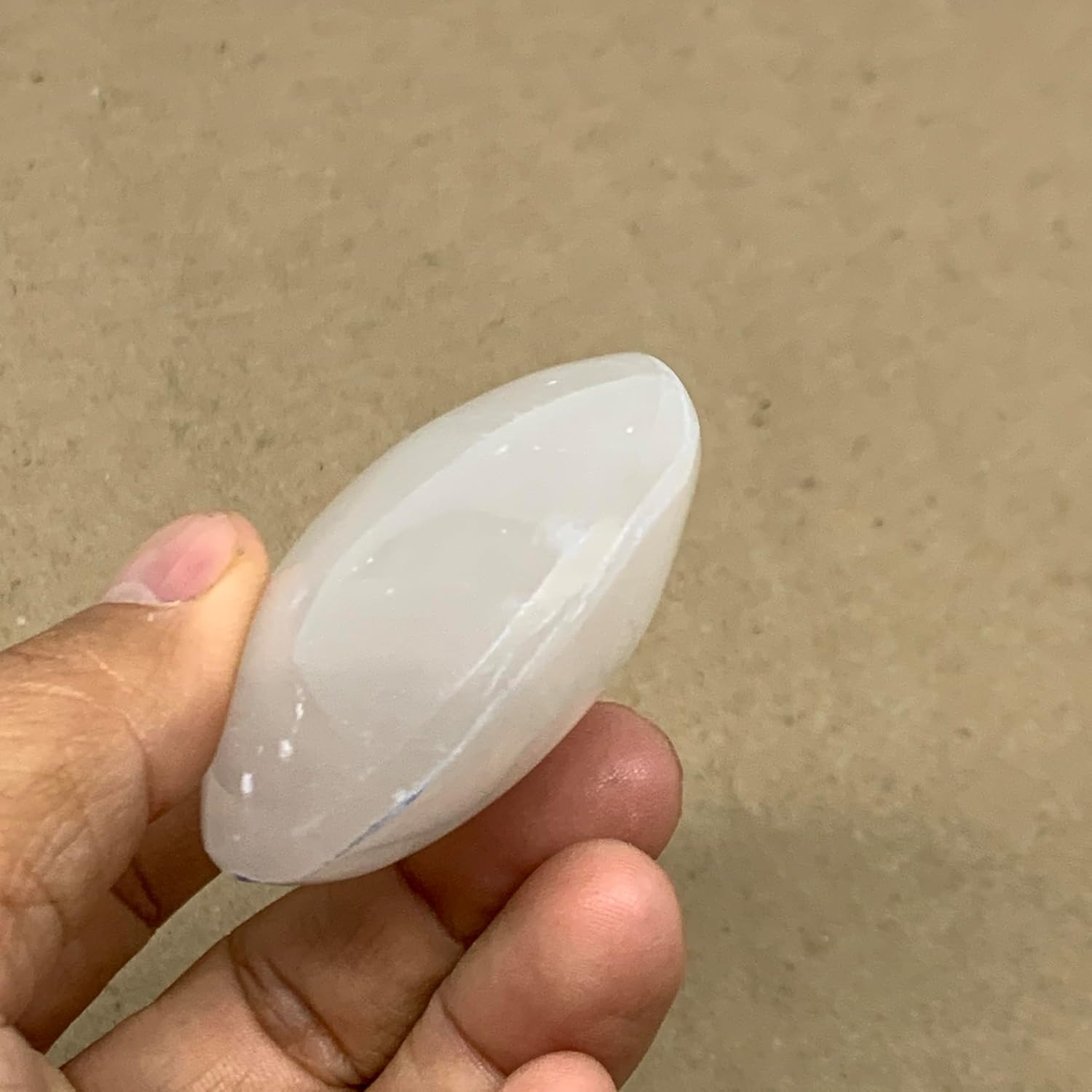 WatanGems 98g Natural Selenite Palm-Stone Crystal Pillow Shape Collectible