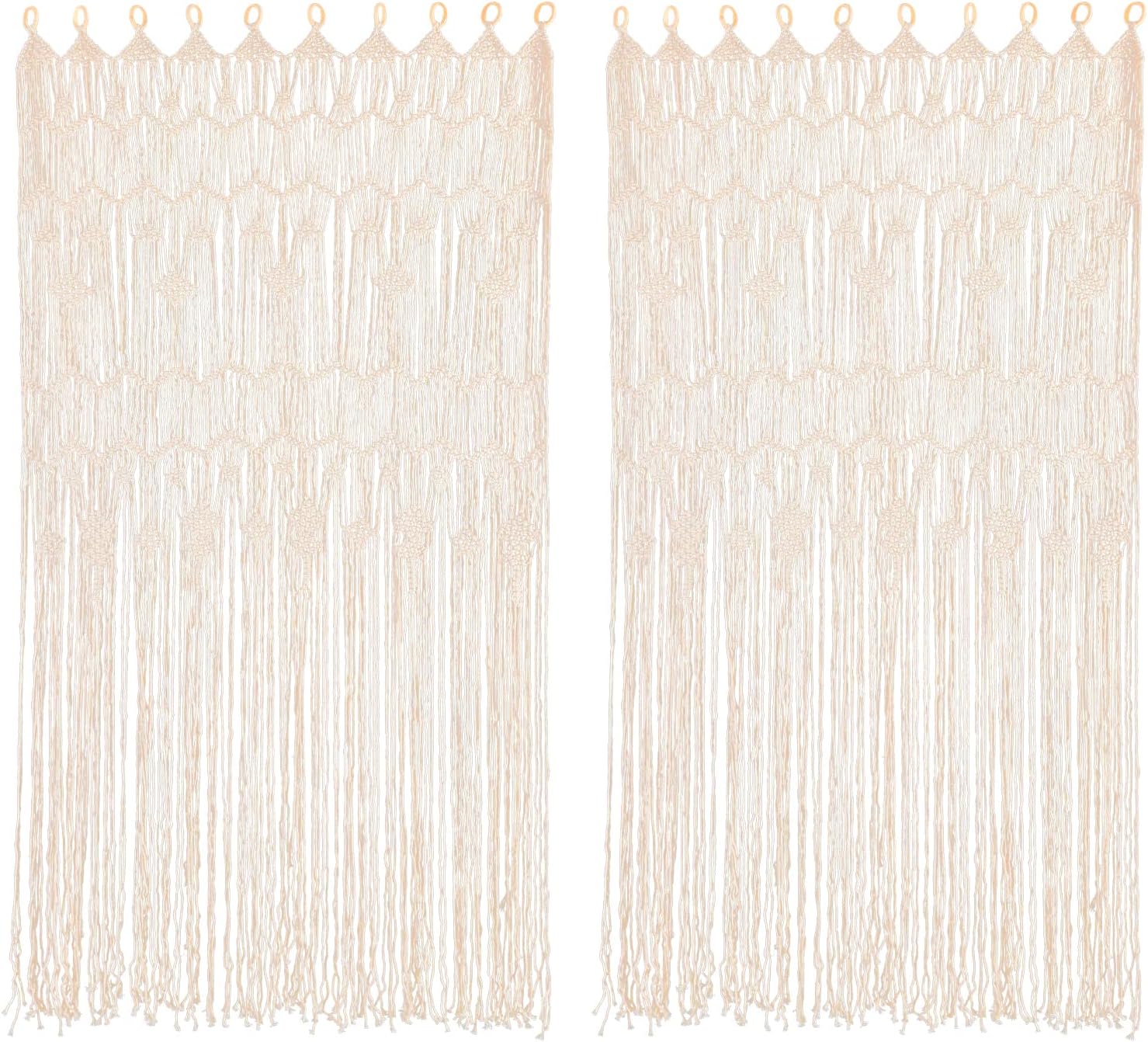 Macrame Curtain Room Divider 2 Panels 3937 x 7874 Inches