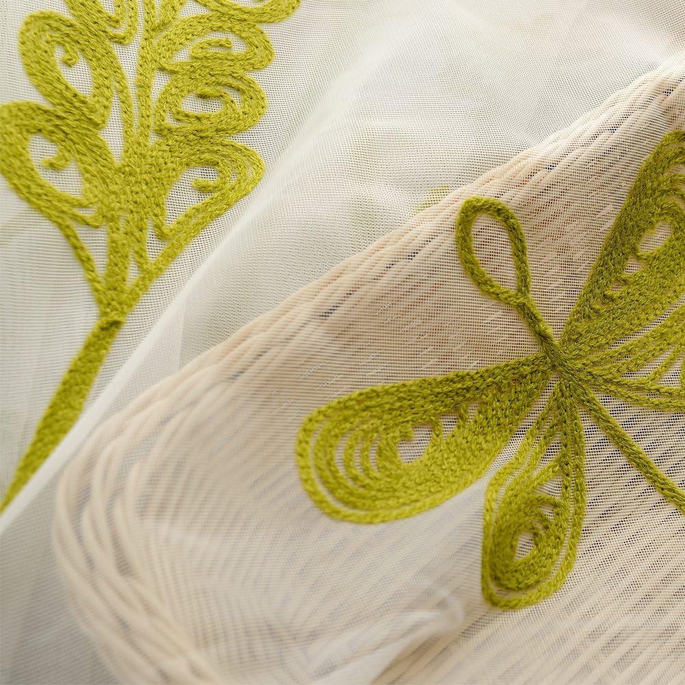 Melodieux Sheer Curtain with Wheat Embroidery 1