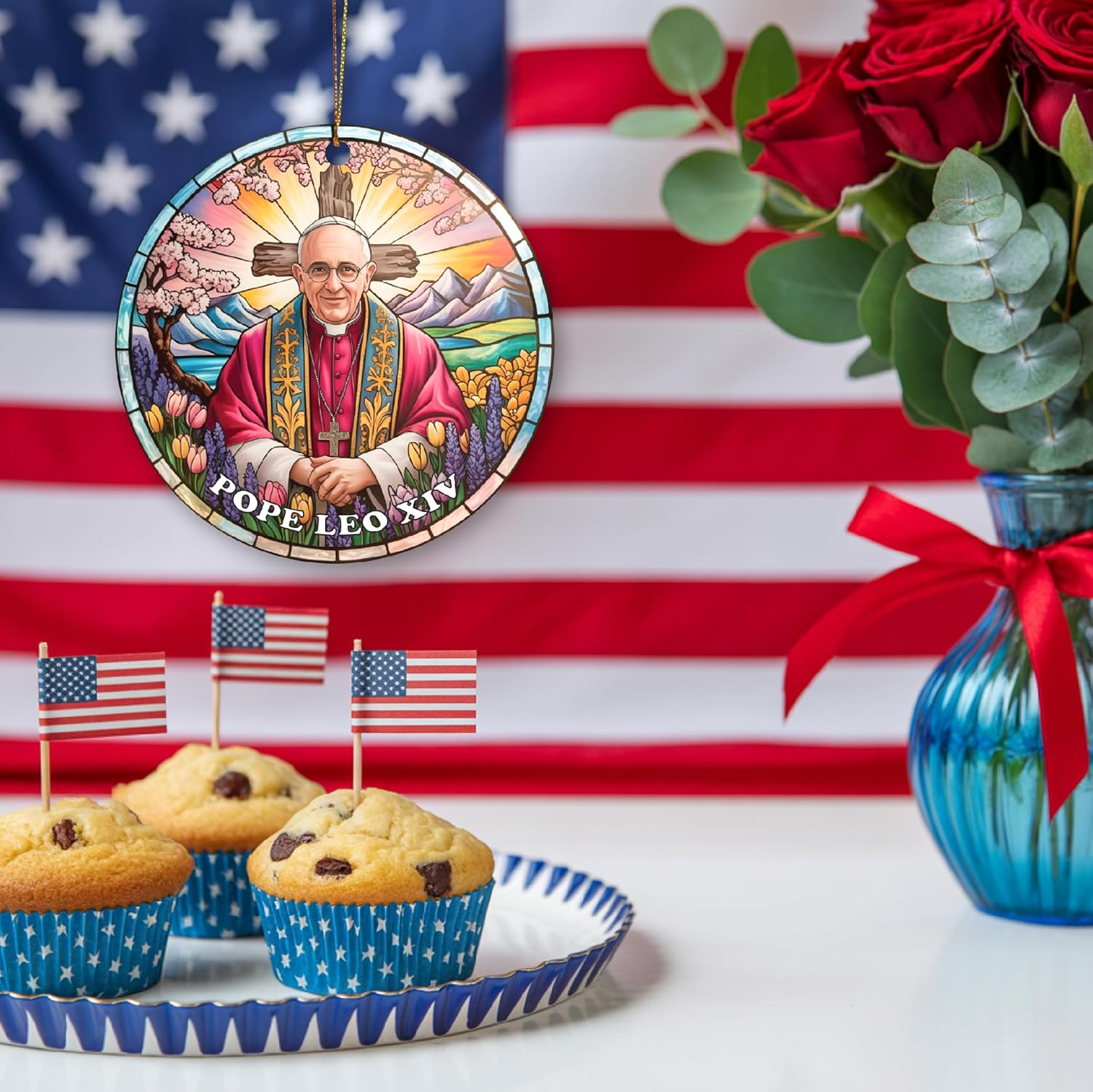 Pope Leo XIV Inauguration Acrylic Ornament 3 Inch
