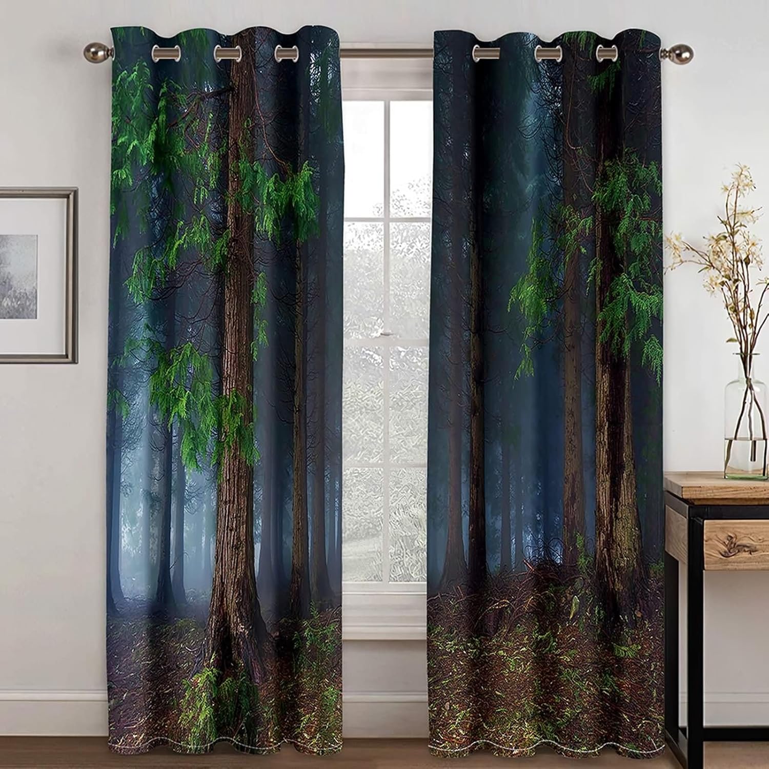 Homxi 2 Panel Blackout Curtains Psychedelic Trees