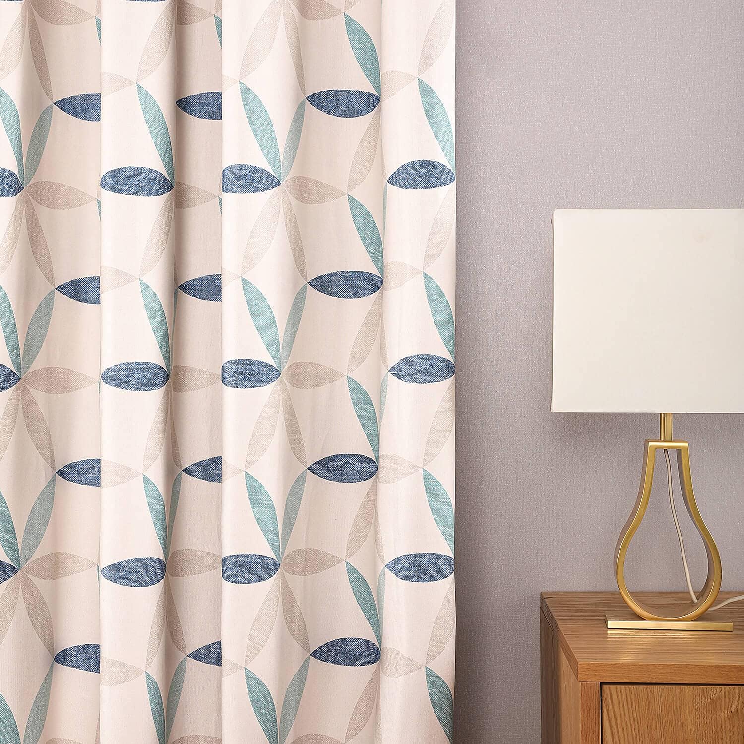 VOGOL Green Yellow Geometric Curtains 2 Panels Blackout Thermal Drapes