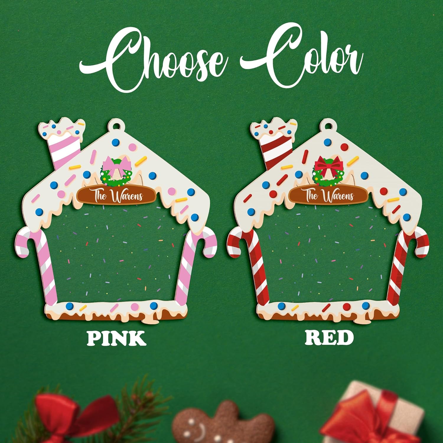 Personalized Gingerbread Family Ornament Custom Name