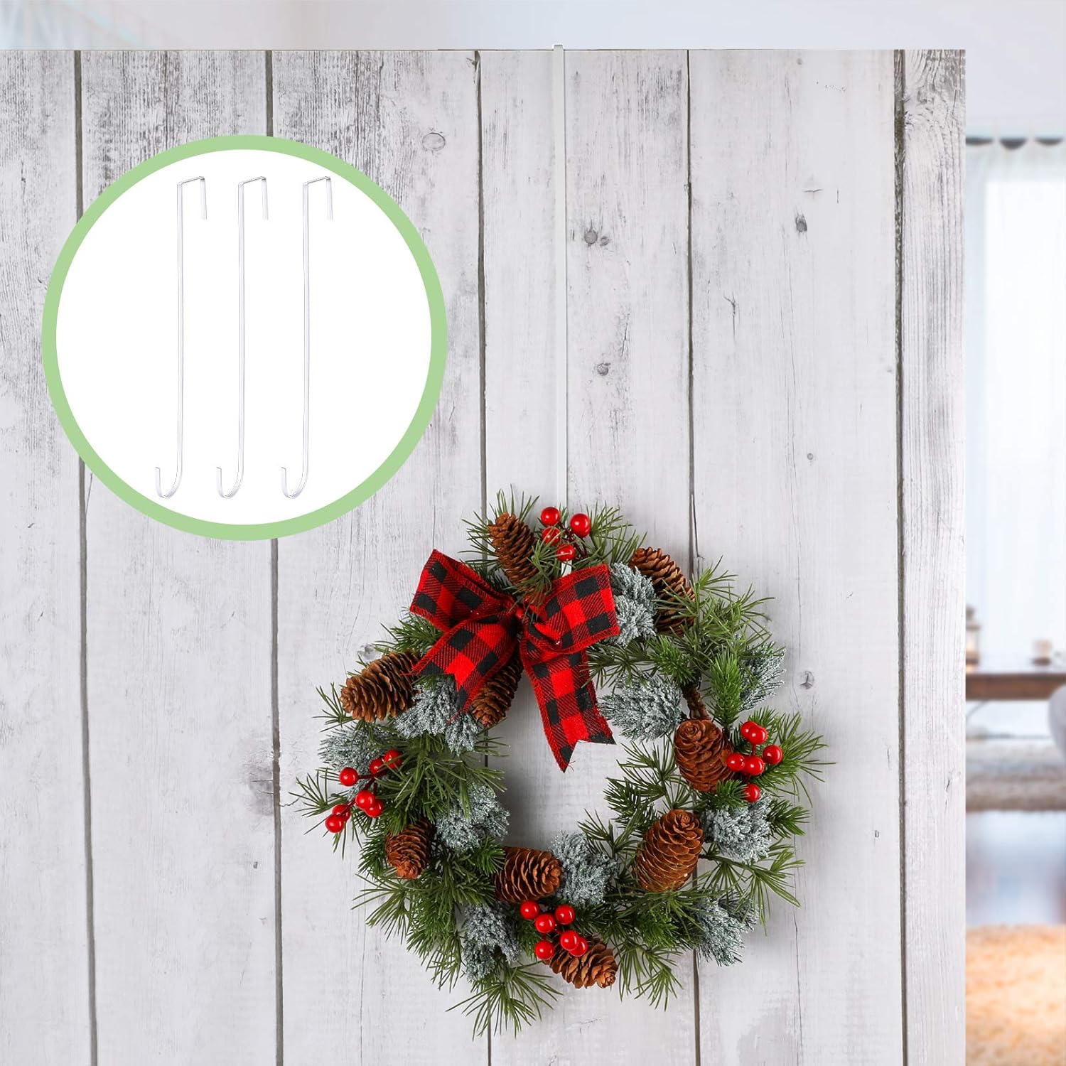Hotop 15 Inch Steel Wreath Hangers 4 Pack