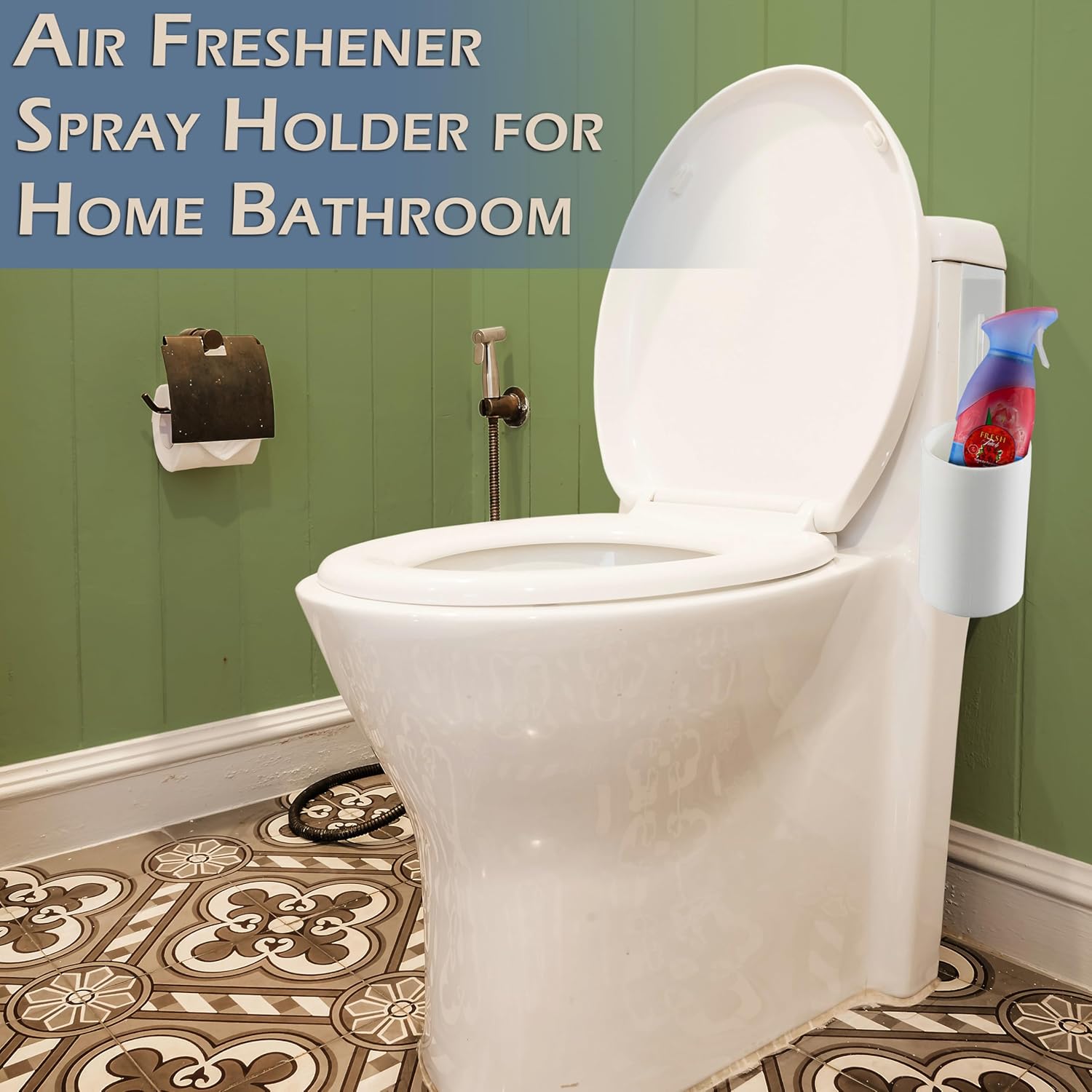 Home-X White Air Freshener Spray Bottle Holder for Toilet