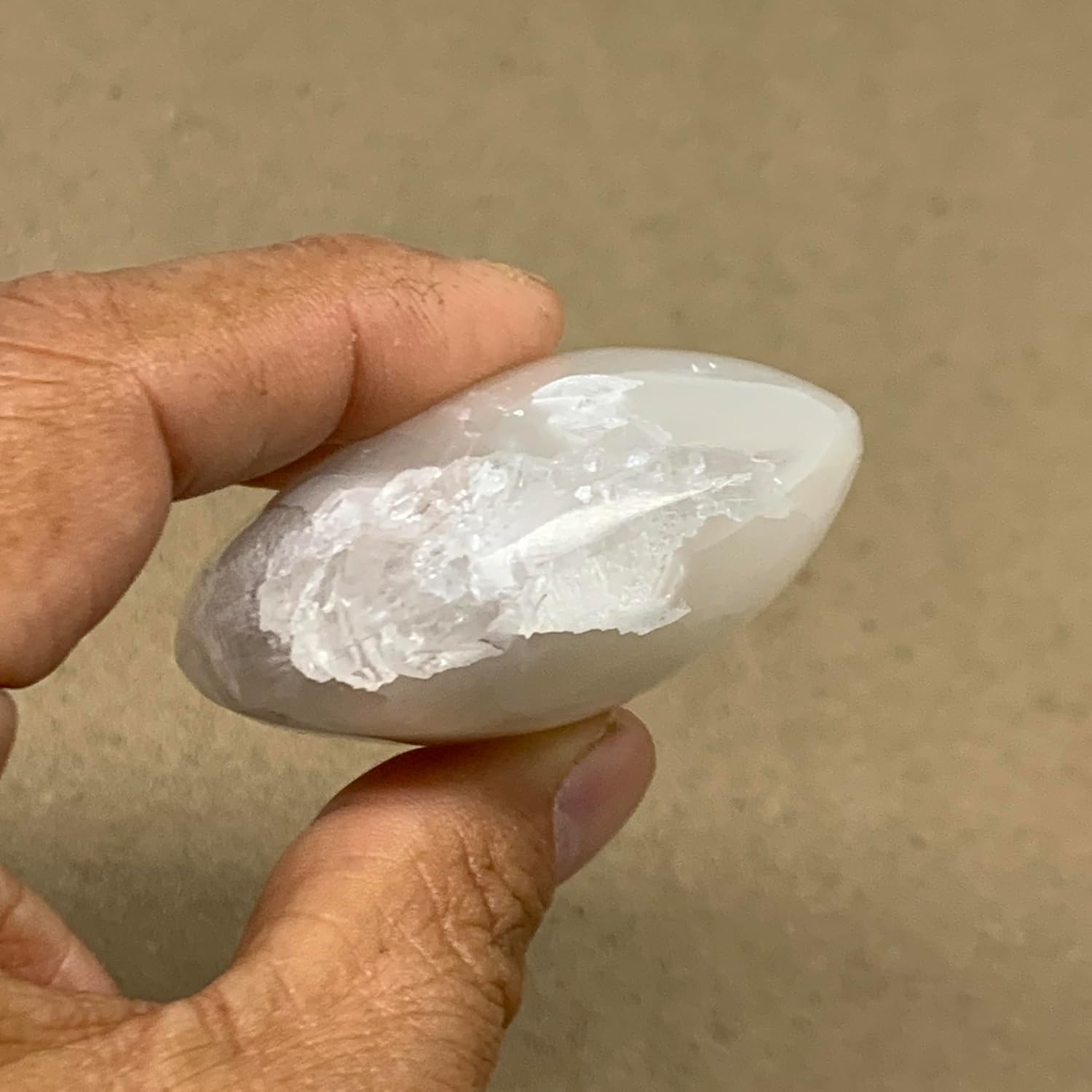 28x2x1 Inch Natural Selenite Palm-Stone Crystal