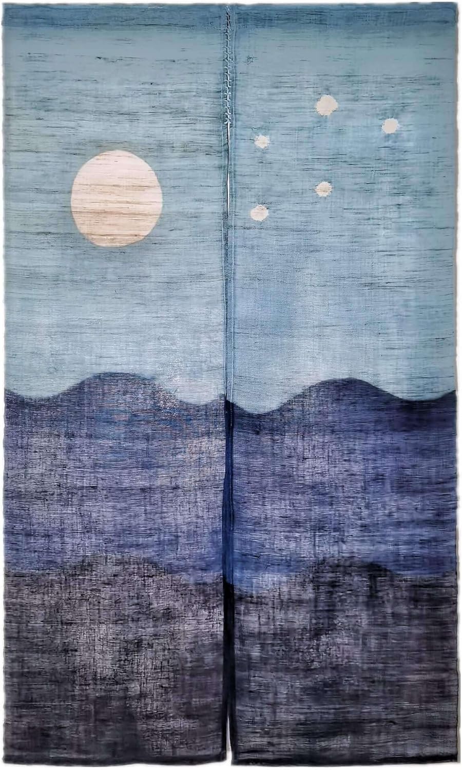 Natural Plant-Dyed Japanese Noren Curtain - Starry Night